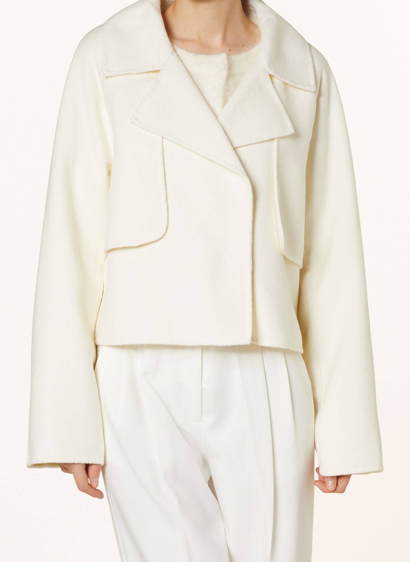 MRS & HUGS Boxy jacket, Color: ECRU/ WHITE (Image 5)