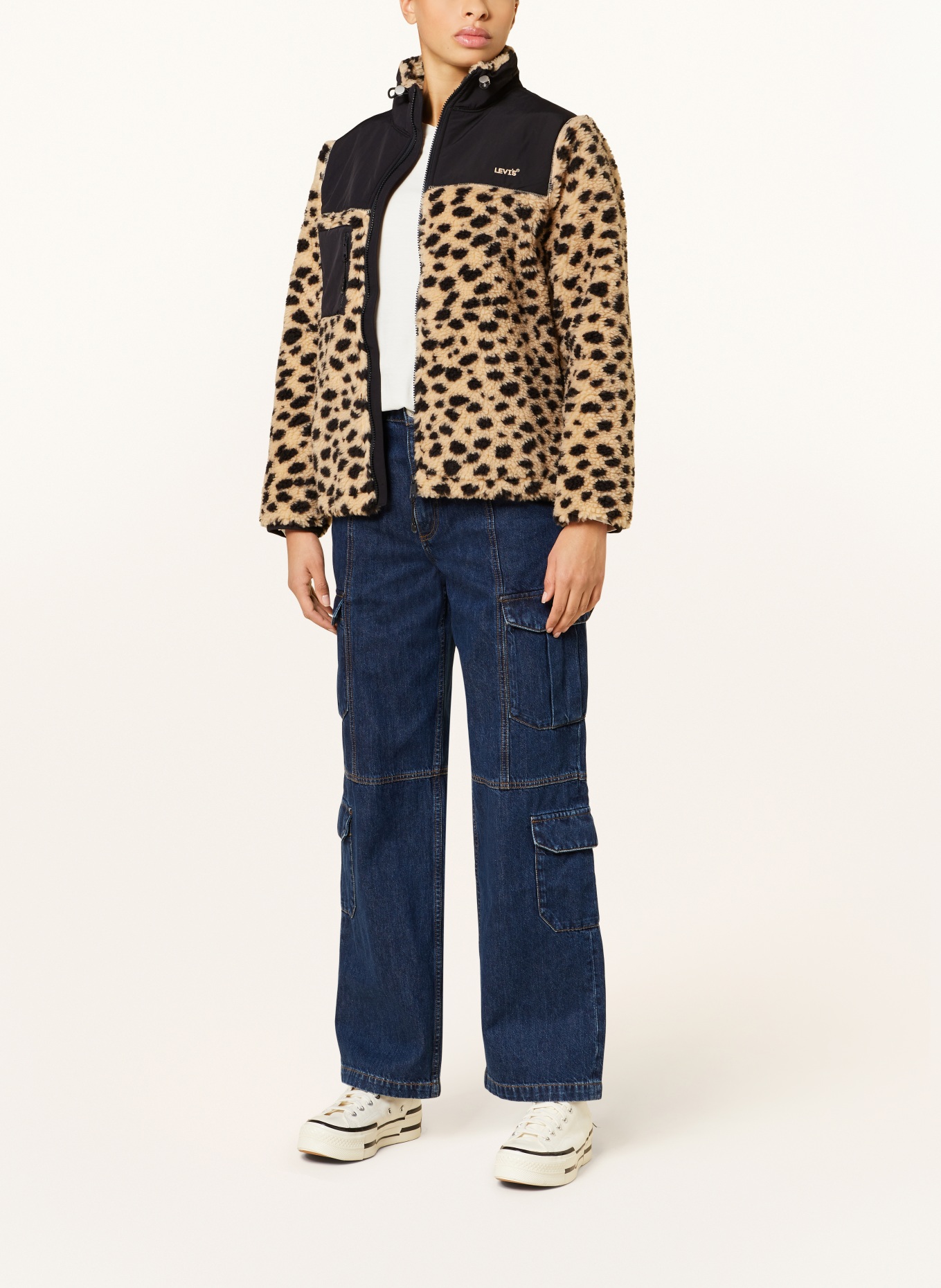 Levi's leopard print denim jacket on sale