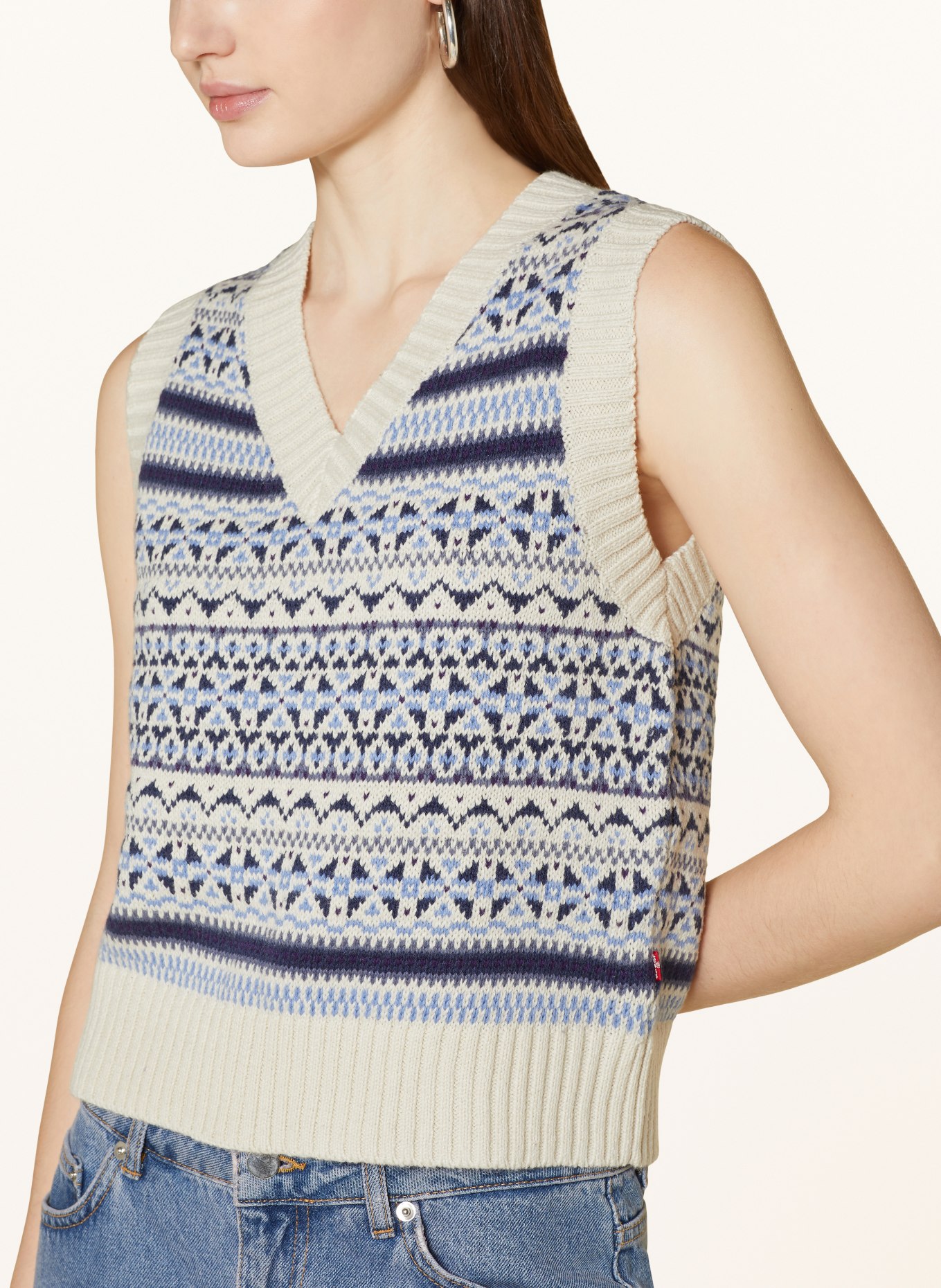 Levi's® Sweater vest BRYNN, Color: ECRU/ LIGHT BLUE/ DARK BLUE (Image 4)