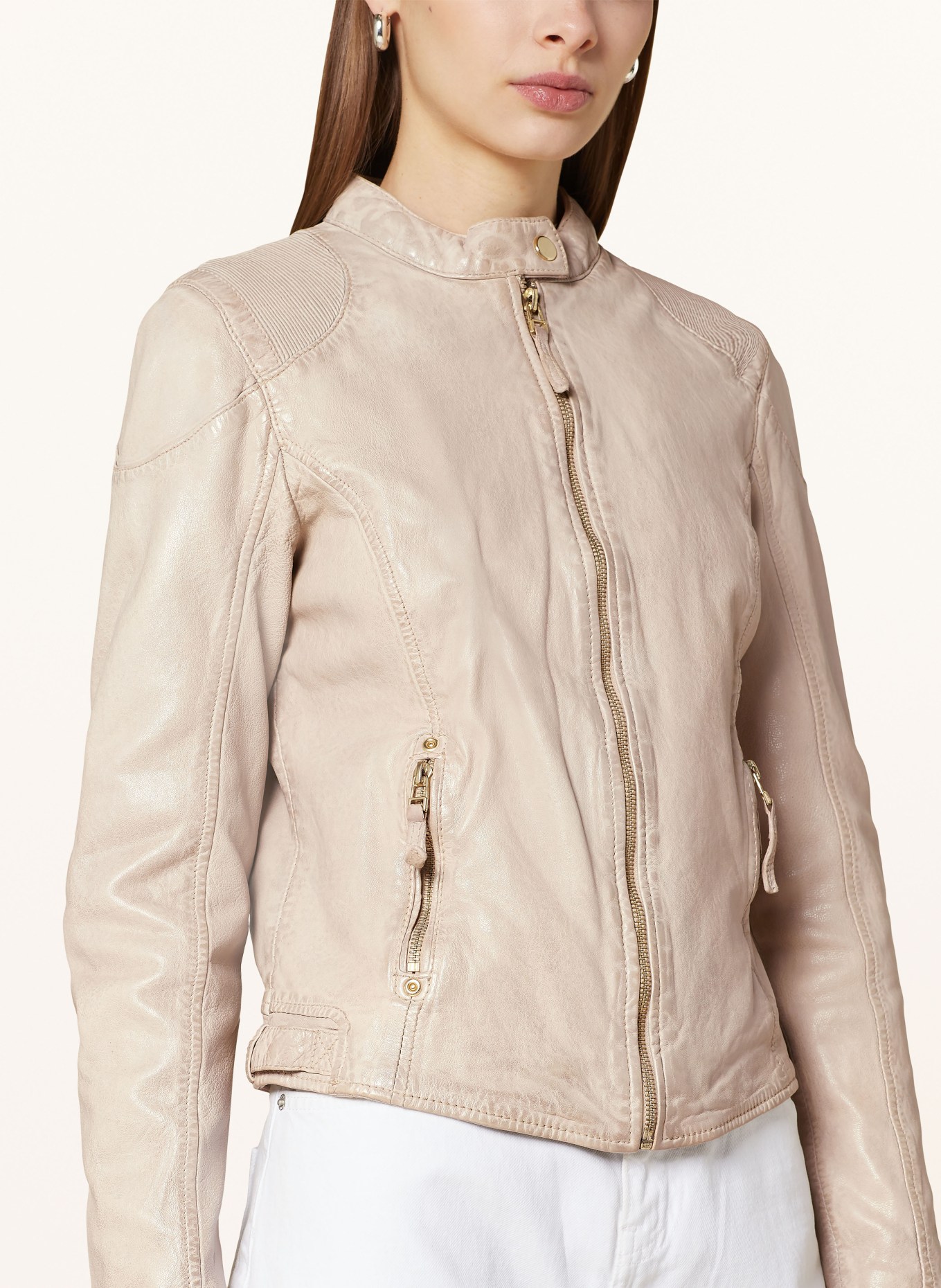 gipsy Leather jacket GWANETA, Color: BEIGE (Image 4)
