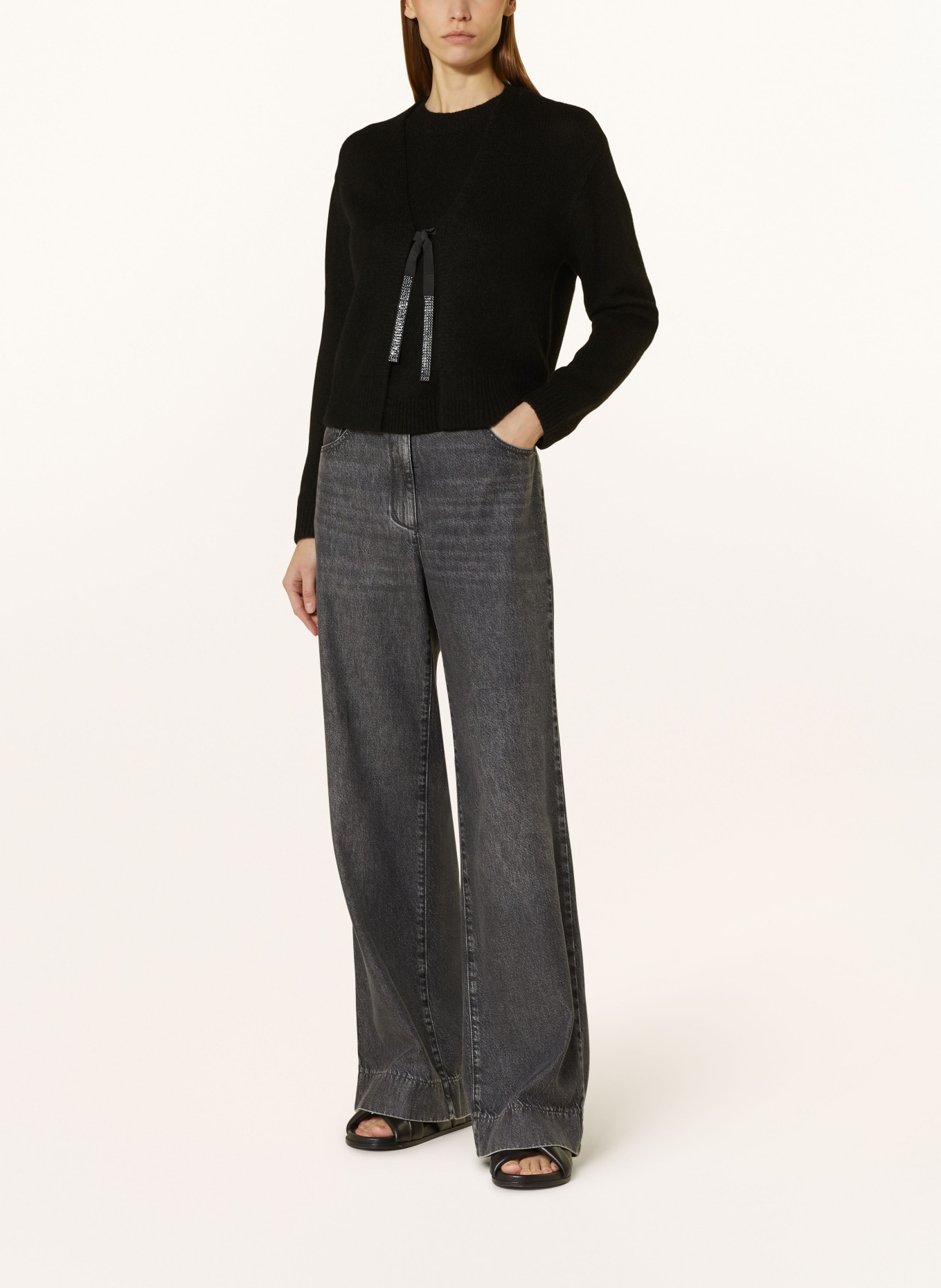 LUISA CERANO Knit cardigan with alpaca, Color: BLACK (Image 2)