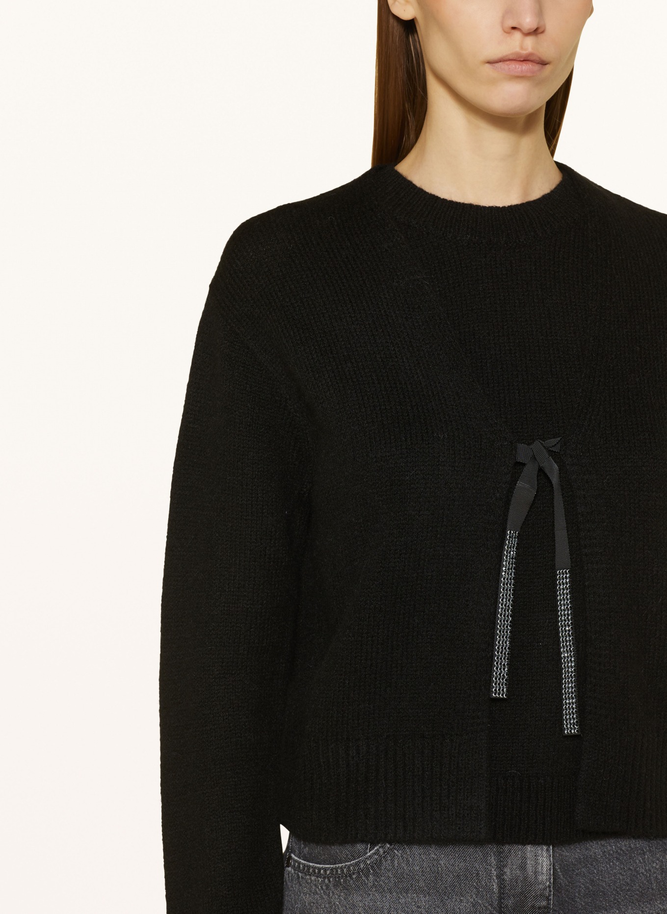 LUISA CERANO Knit cardigan with alpaca, Color: BLACK (Image 4)