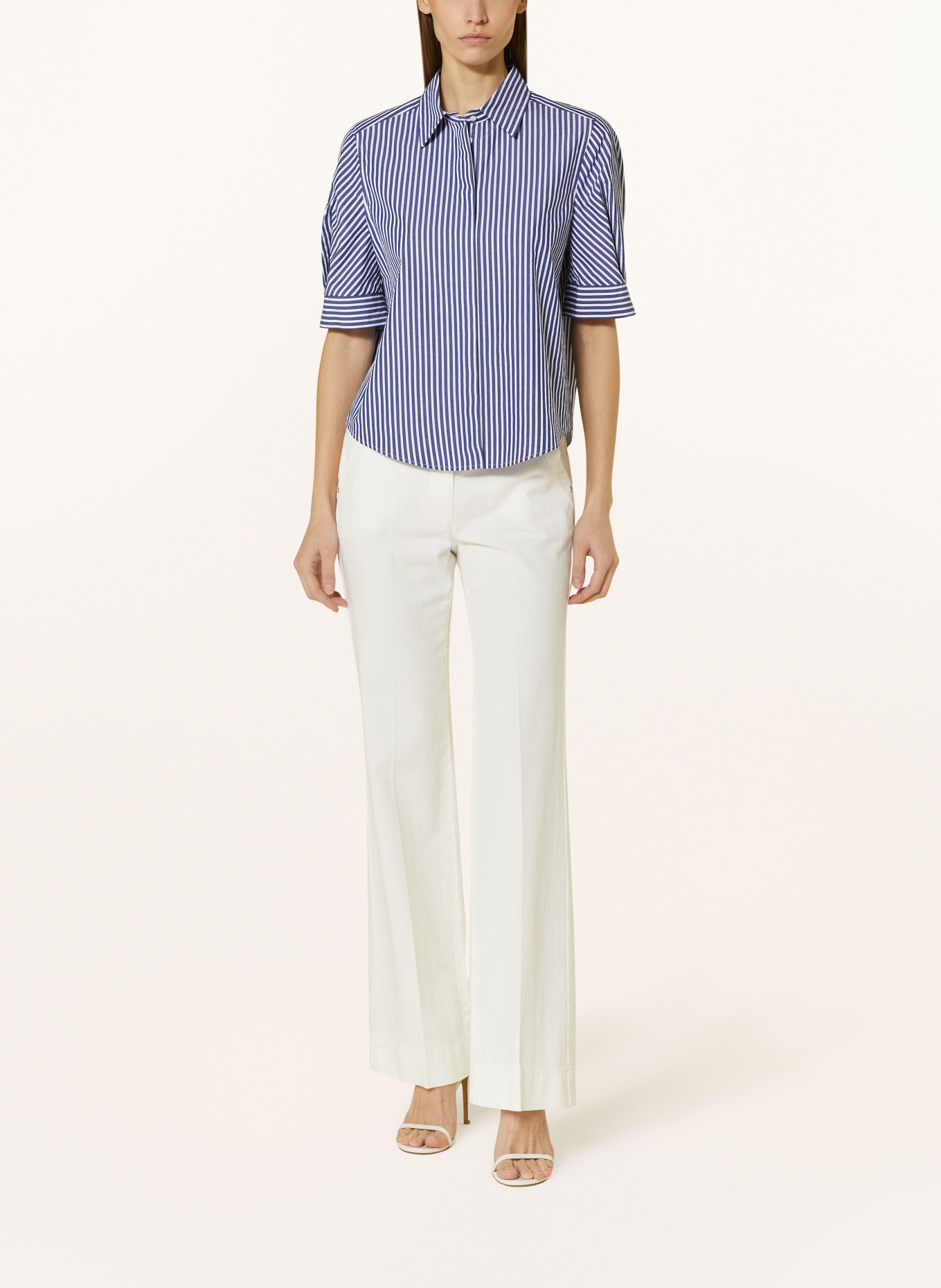 LUISA CERANO Shirt blouse, Color: DARK BLUE/ WHITE (Image 2)
