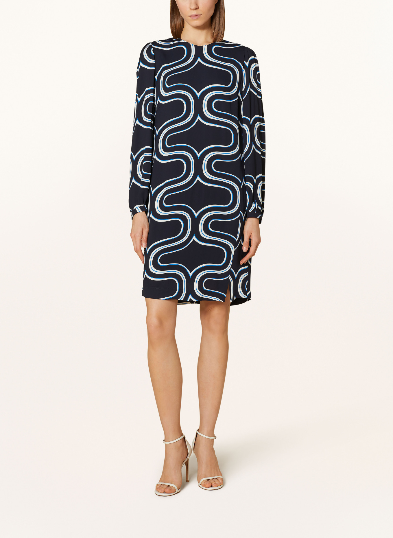LUISA CERANO Dress, Color: BLACK/ WHITE/ BLUE (Image 2)