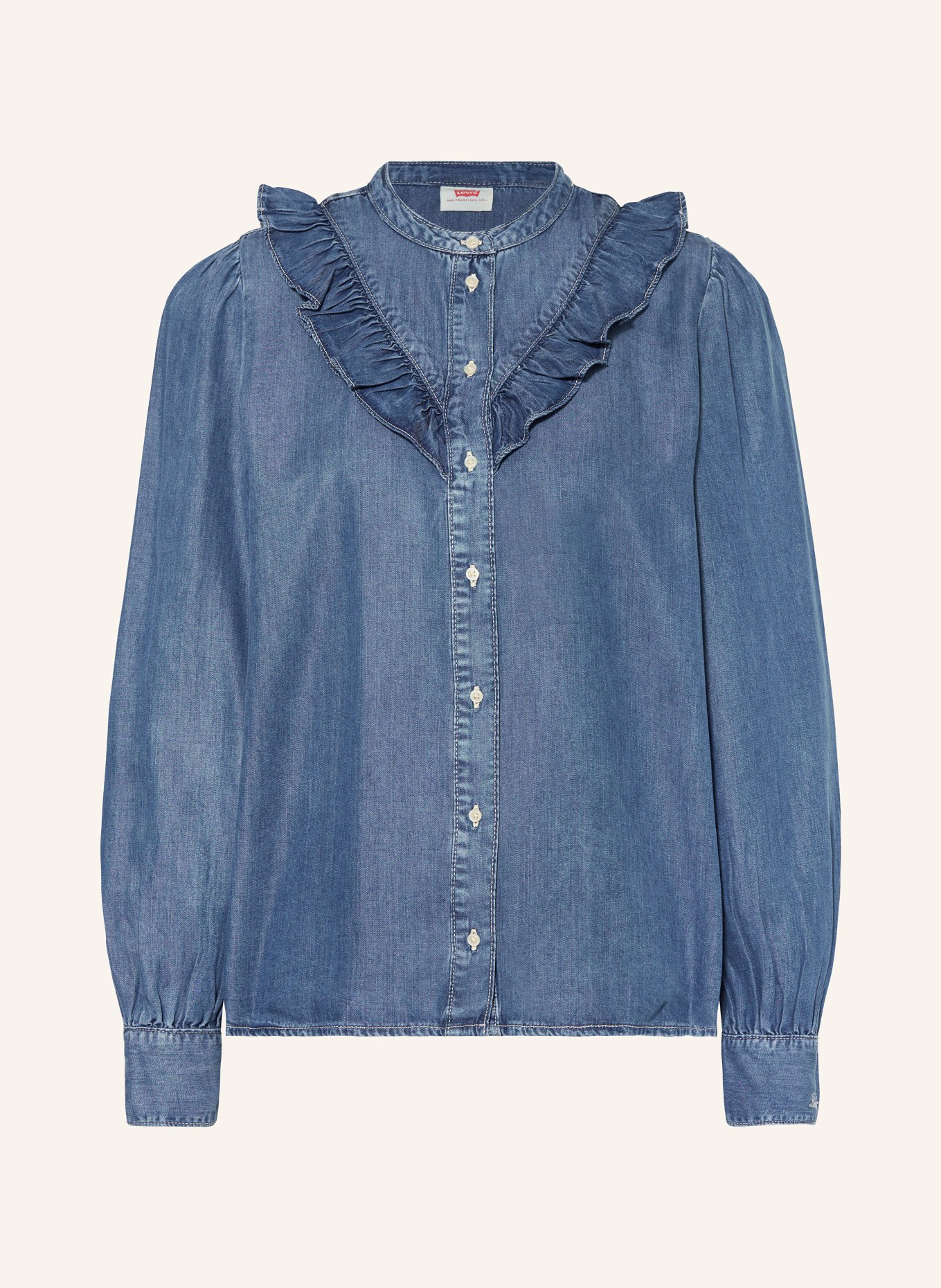 Levi's® Blouse CARINNA in denim look with ruffles, Color: BLUE (Image 1)