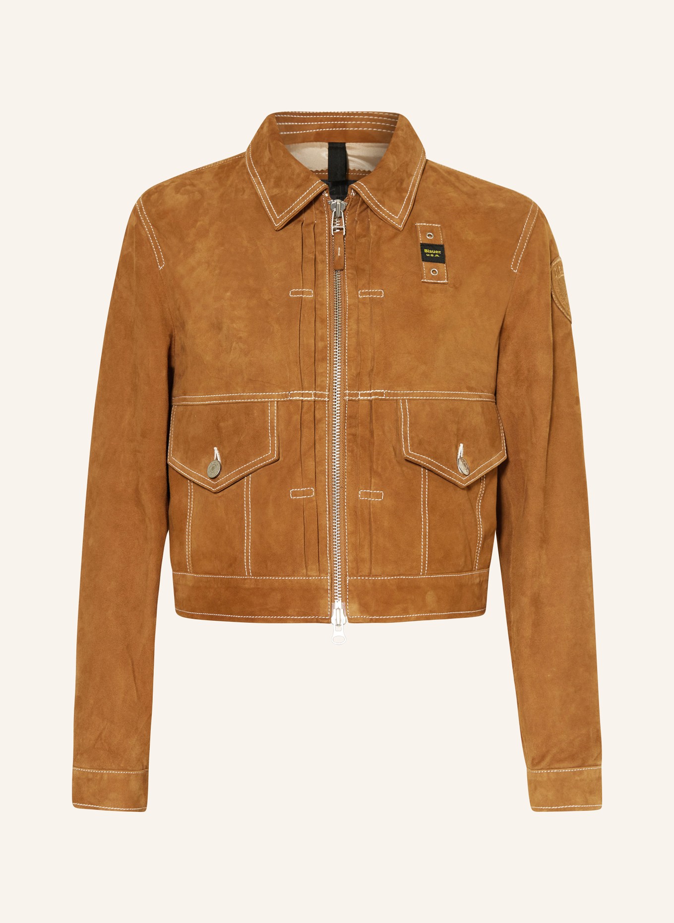 Blauer Cropped leather jacket, Color: COGNAC (Image 1)