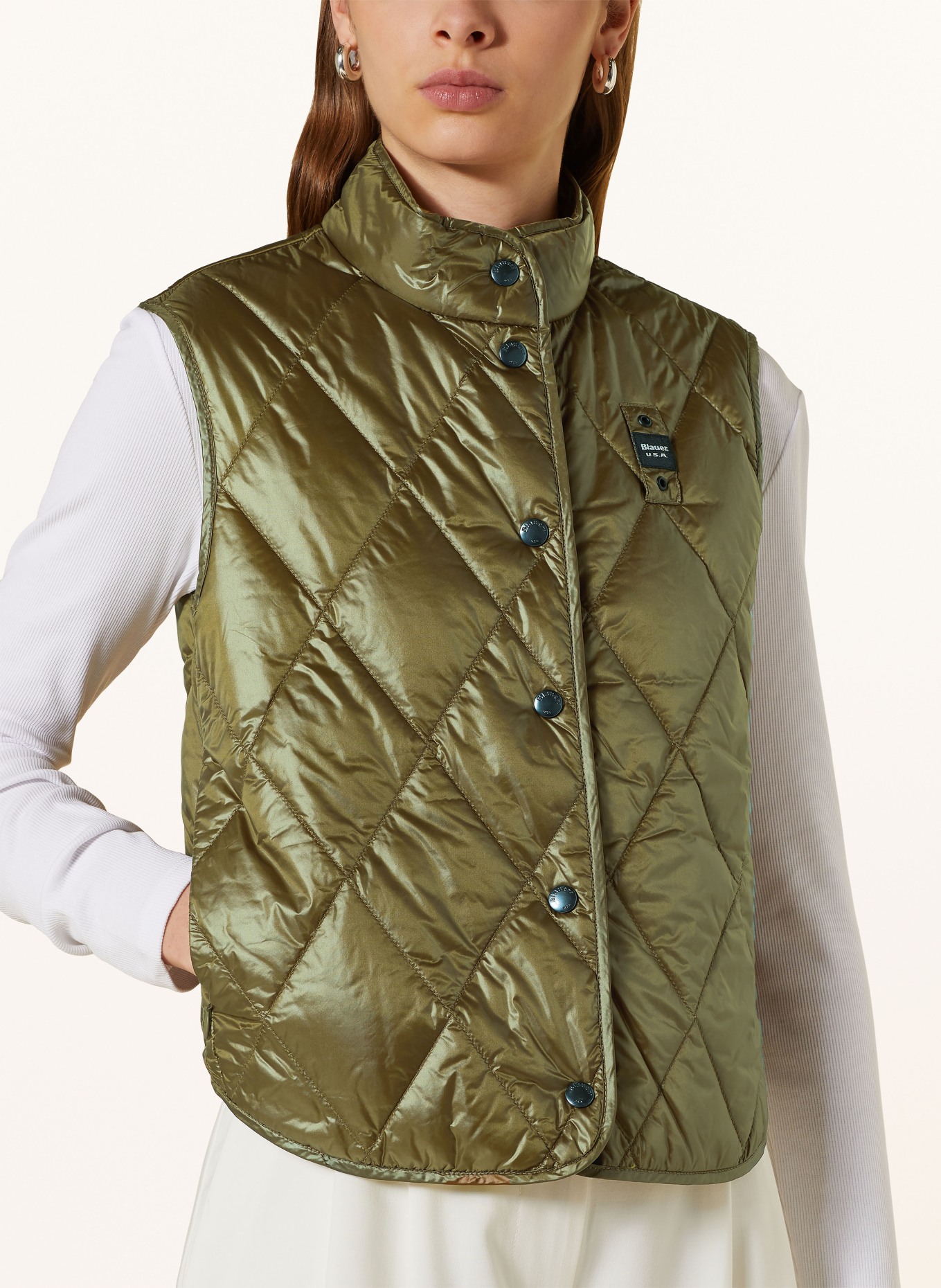 Blauer Quilted vest with DUPONT™ SORONA®AURA insulation, Color: KHAKI (Image 4)