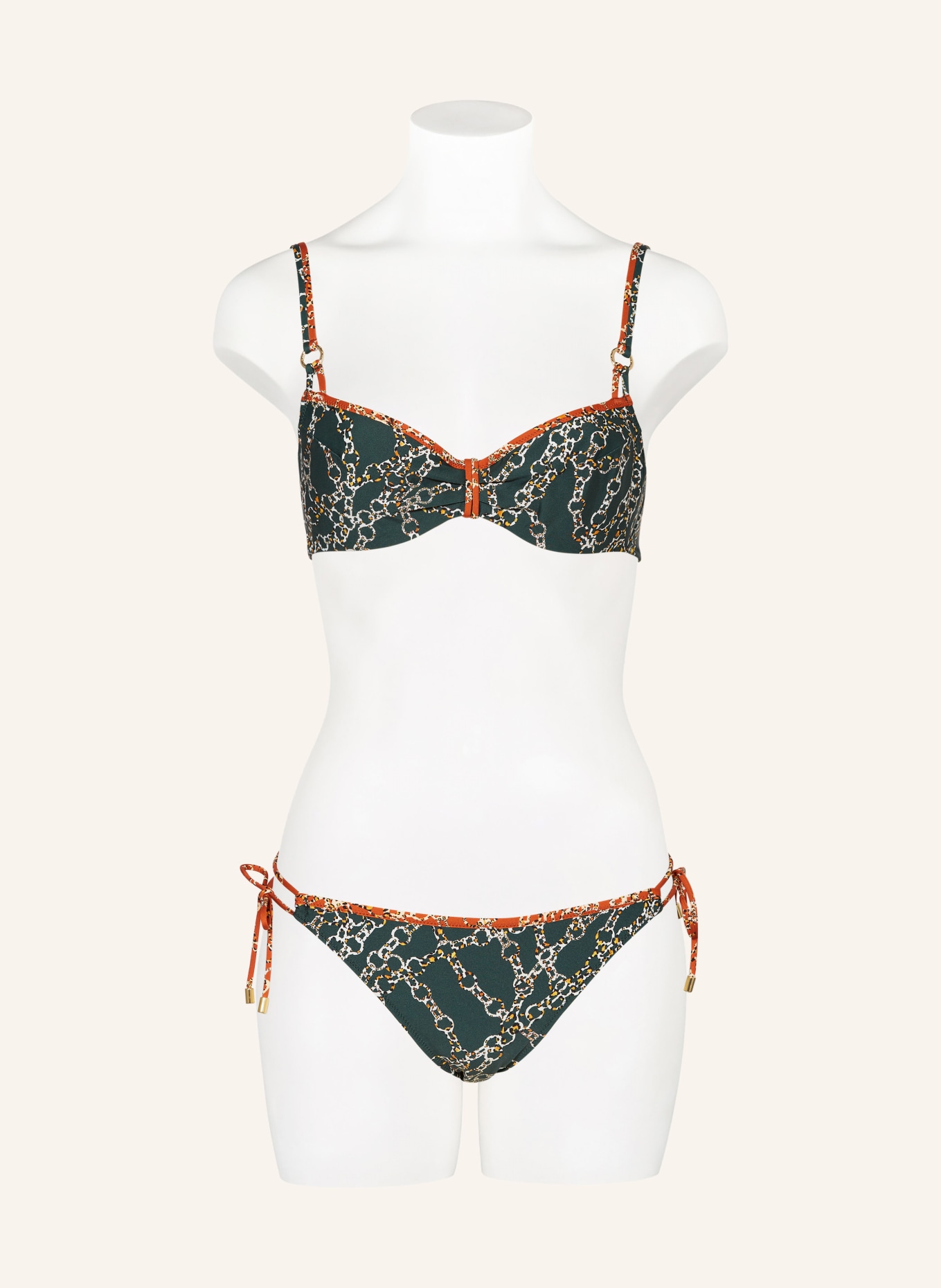 MARIE JO Underwired bikini top TAZAR, Color: DARK GREEN/ ECRU/ BROWN (Image 2)