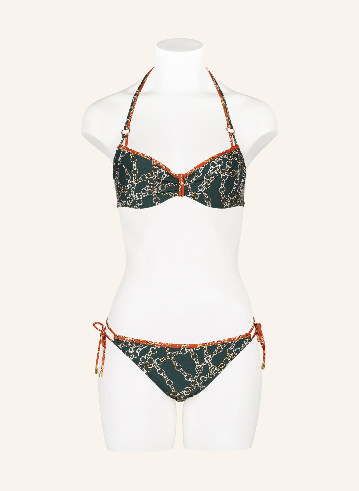 MARIE JO Underwired bikini top TAZAR, Color: DARK GREEN/ ECRU/ BROWN (Image 4)