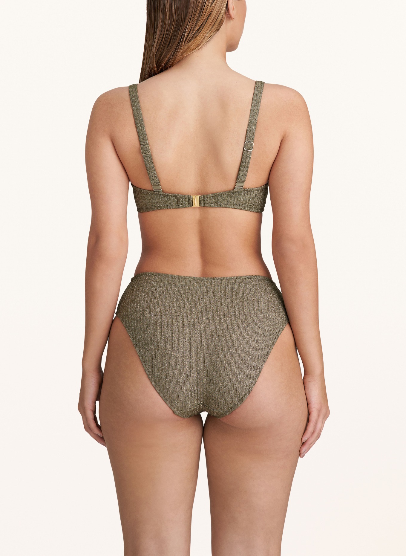 MARIE JO Underwired bikini top TINJIS with glitter thread, Color: GREEN (Image 3)