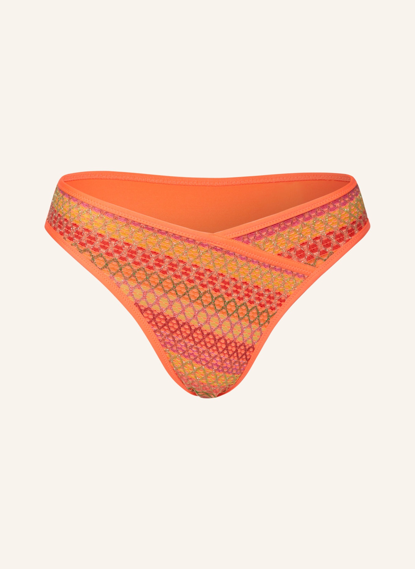 MARIE JO Basic bikini bottoms ALMOSHI with glitter thread, Color: NEON ORANGE/ GREEN/ PURPLE (Image 1)