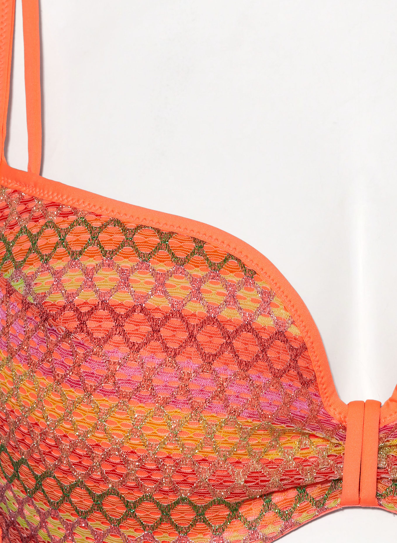 MARIE JO Underwired bikini top ALMOSHI with glitter thread, Color: NEON ORANGE/ PURPLE/ GREEN (Image 7)
