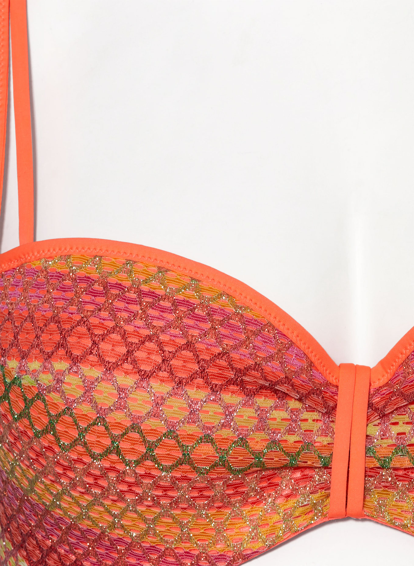MARIE JO Balconette bikini top with glitter thread, Color: NEON ORANGE/ PURPLE/ GREEN (Image 7)