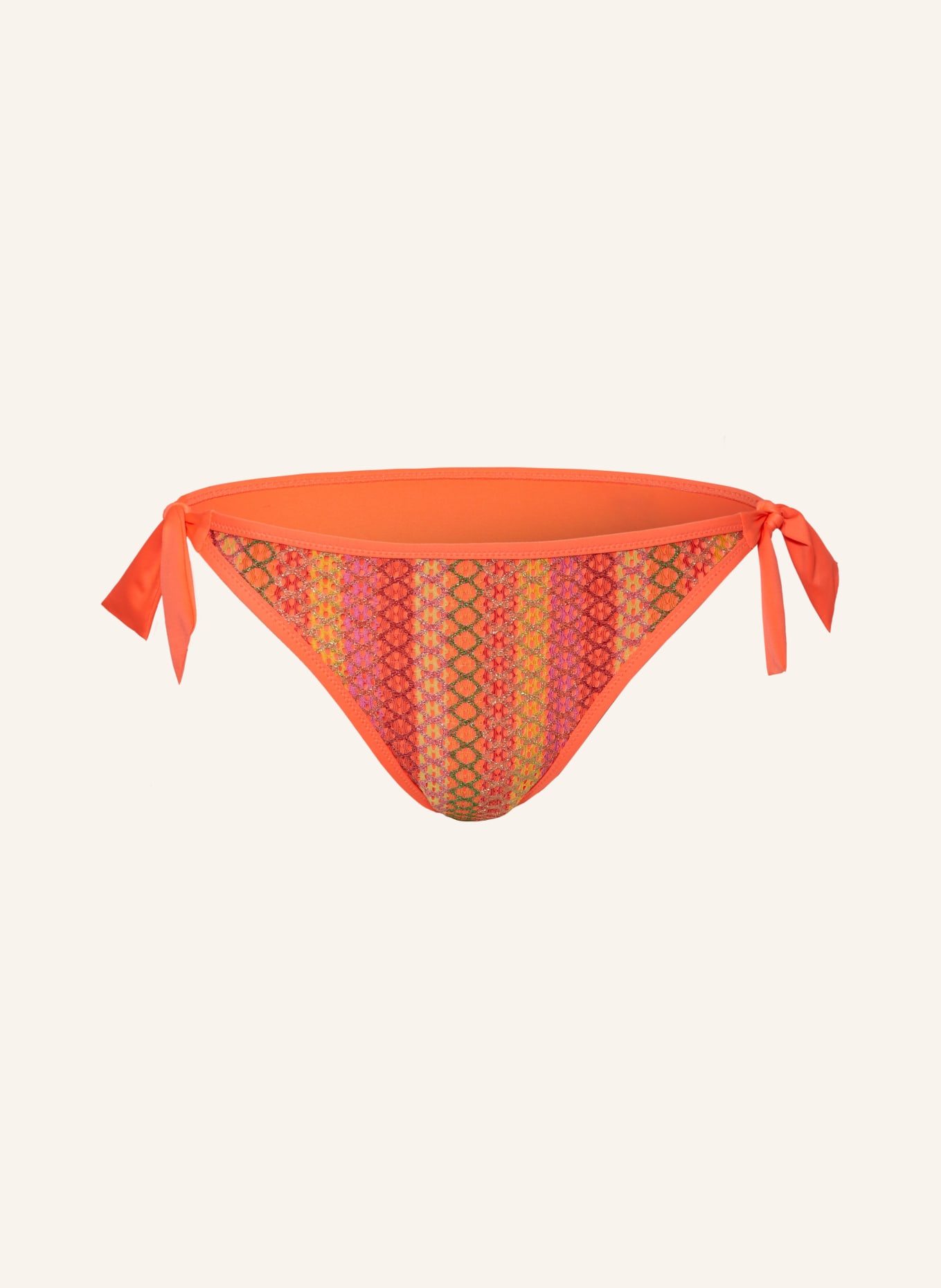 MARIE JO Triangel-Bikini-Hose ALMOSHI mit Glitzergarn, Farbe: NEONORANGE/ GRÜN/ LILA (Bild 1)