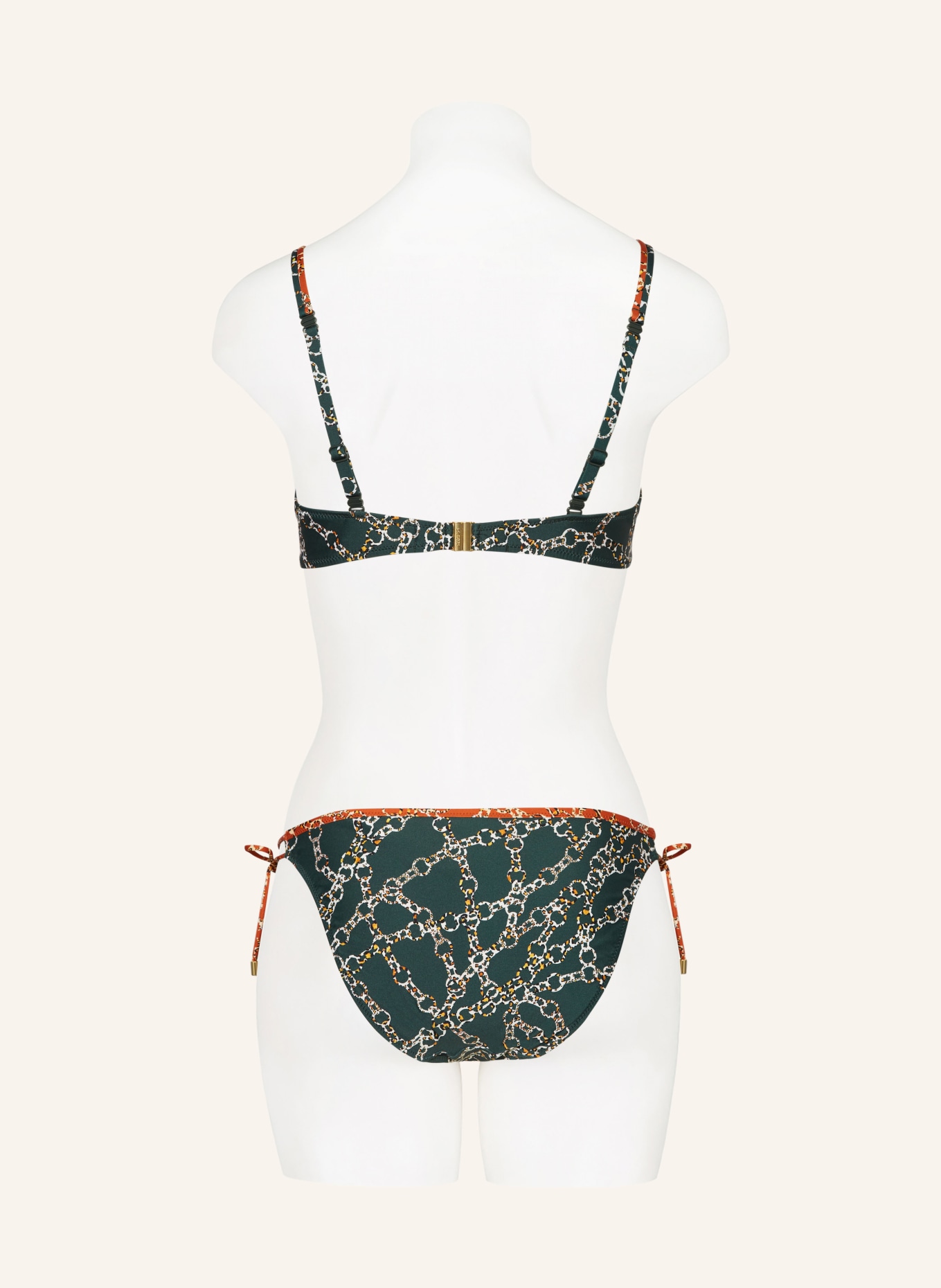 MARIE JO Triangle bikini bottoms TAZAR, Color: DARK GREEN/ ECRU/ BROWN (Image 3)