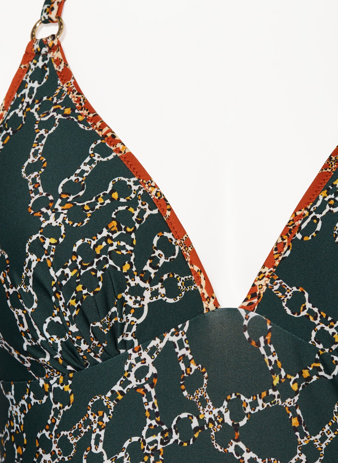 MARIE JO Halter neck swimsuit TAZAR, Color: DARK GREEN/ WHITE/ YELLOW (Image 4)