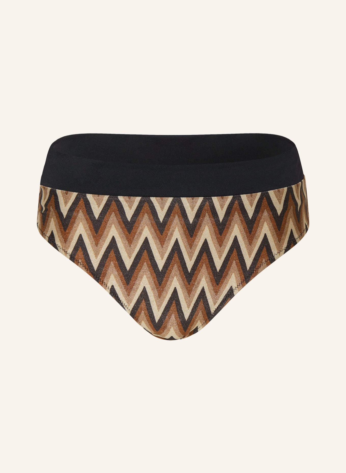 MARIE JO Basic bikini bottoms SU ANA with glitter thread, Color: BROWN/ LIGHT BROWN/ BLACK (Image 1)