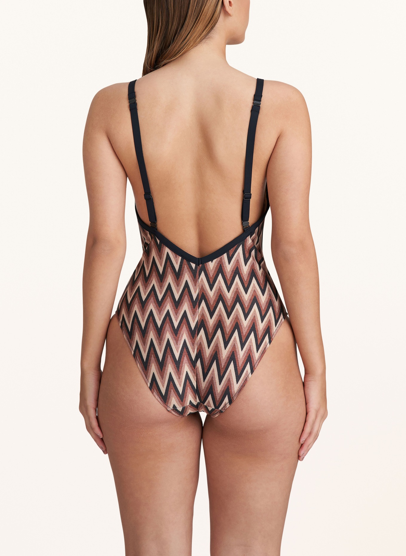 MARIE JO Swimsuit SU ANA with glitter thread, Color: BROWN/ BLACK/ LIGHT BROWN (Image 3)