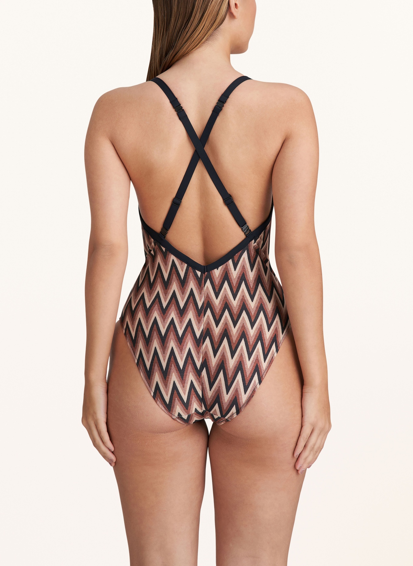 MARIE JO Swimsuit SU ANA with glitter thread, Color: BROWN/ BLACK/ LIGHT BROWN (Image 5)