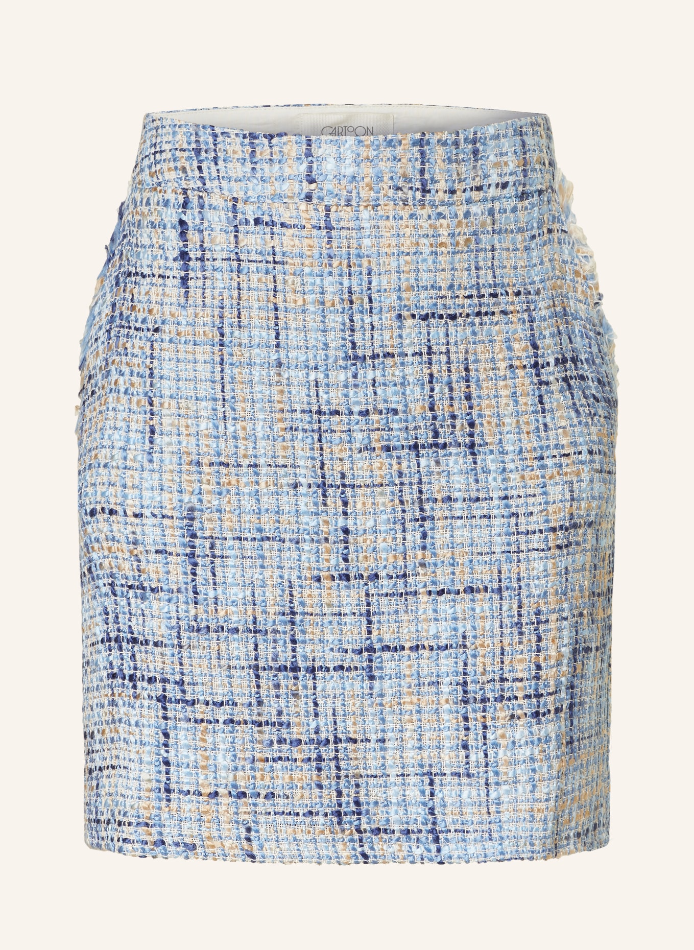 CARTOON Tweed skirt, Color: BLUE/ BEIGE (Image 1)