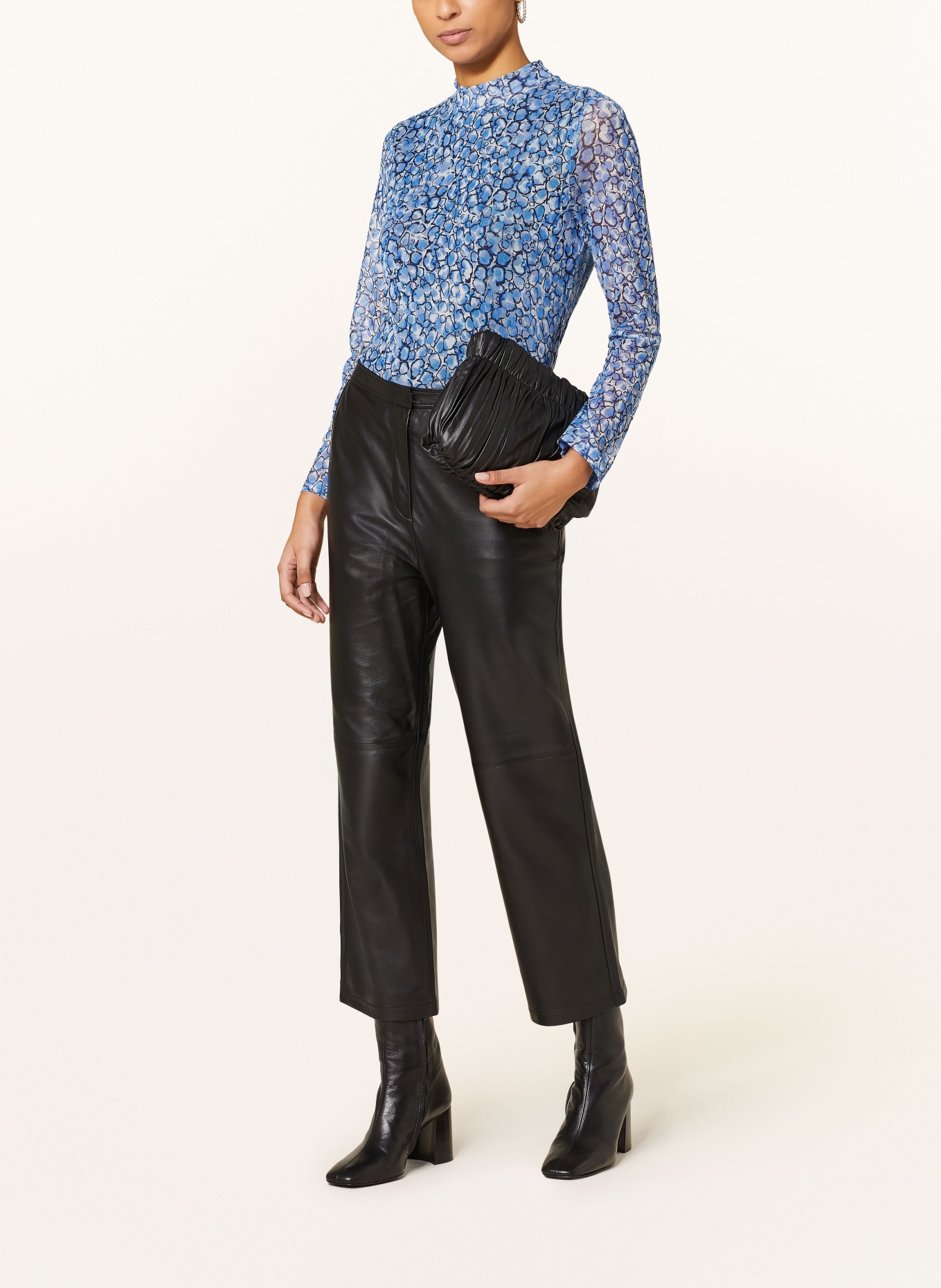 CARTOON Long sleeve shirt in mesh, Color: WHITE/ BLUE/ BLACK (Image 2)