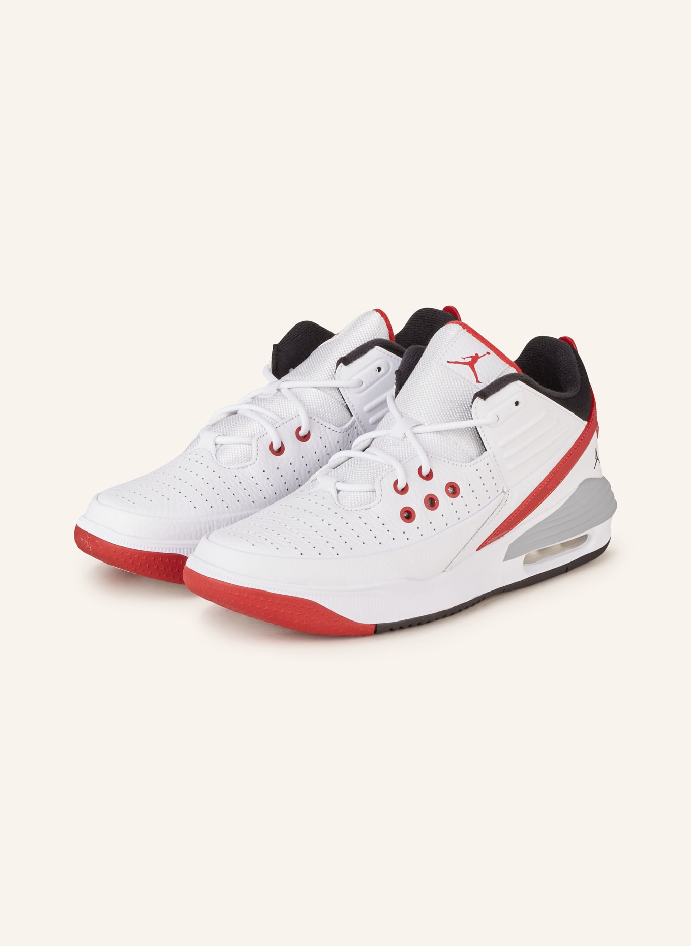 JORDAN Basketball Shoes MAX AURA 5, Color: WHITE/ BLACK/ RED (Image 1)