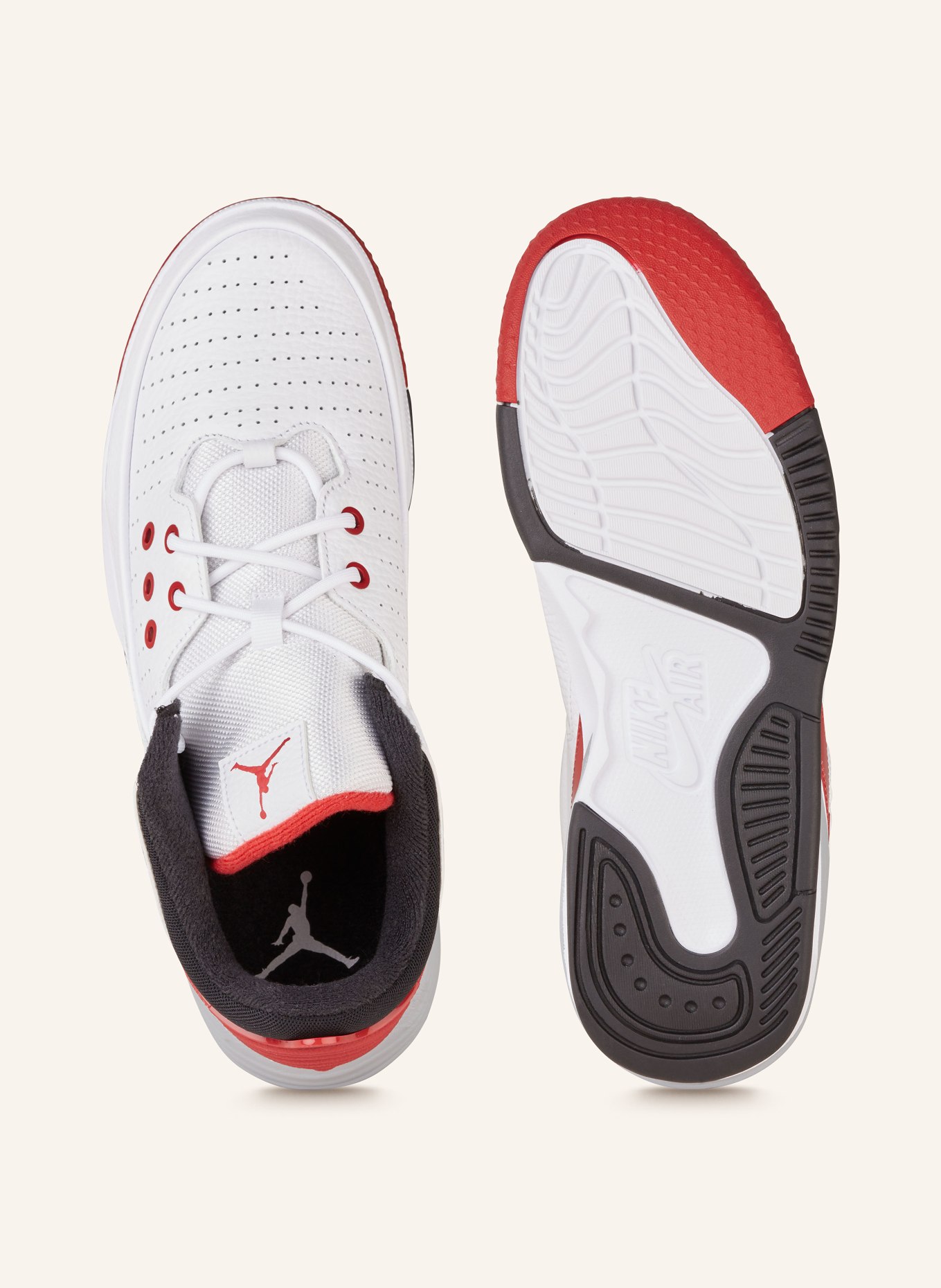 JORDAN Basketball Shoes MAX AURA 5, Color: WHITE/ BLACK/ RED (Image 5)