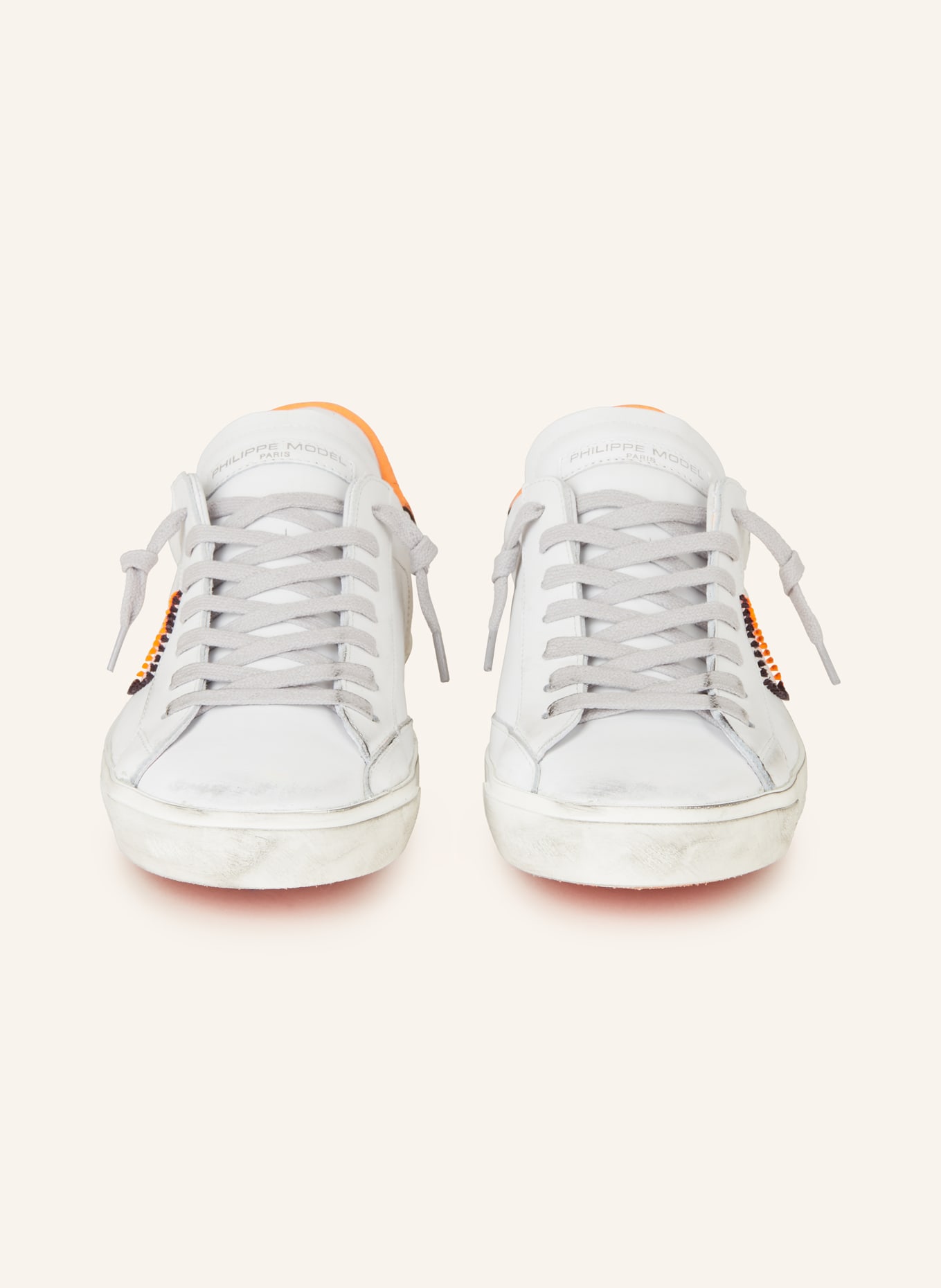PHILIPPE MODEL Sneakers PRSX, Color: WHITE/ NEON ORANGE (Image 3)