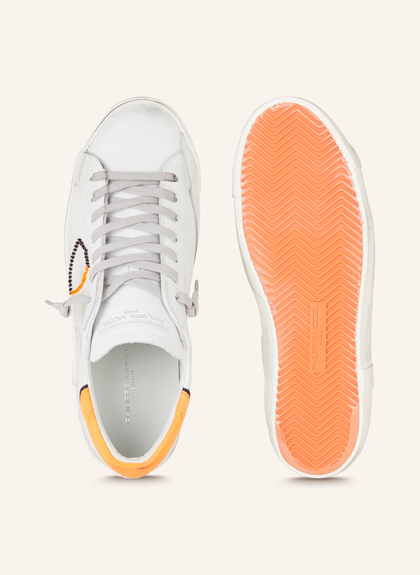 PHILIPPE MODEL Sneakers PRSX, Color: WHITE/ NEON ORANGE (Image 5)