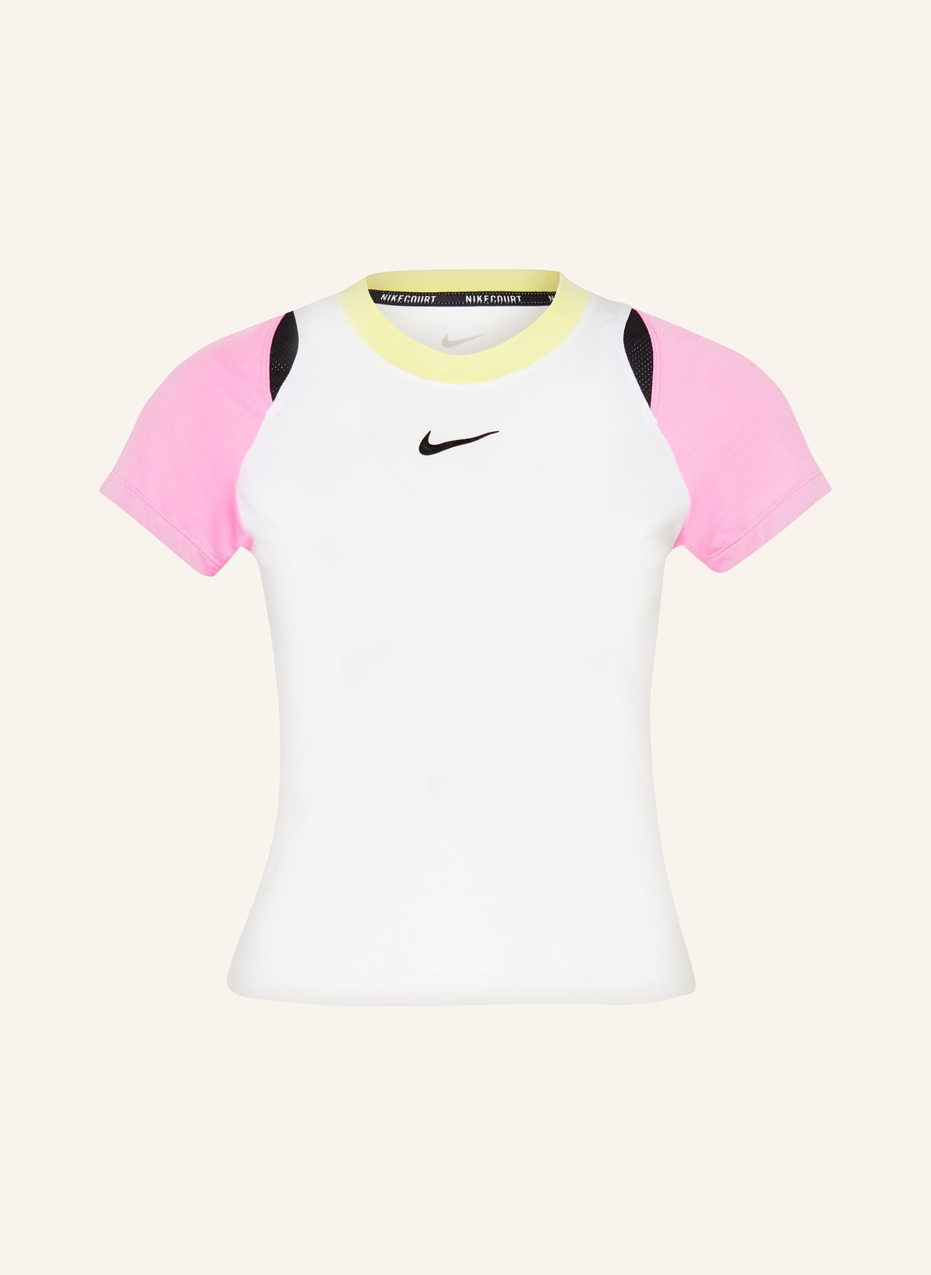 Nike Tričko COURT ADVANTAGE DRI-FIT, Barva: BÍLÁ/ RŮŽOVÁ/ ŽLUTÁ (Obrázek 1)