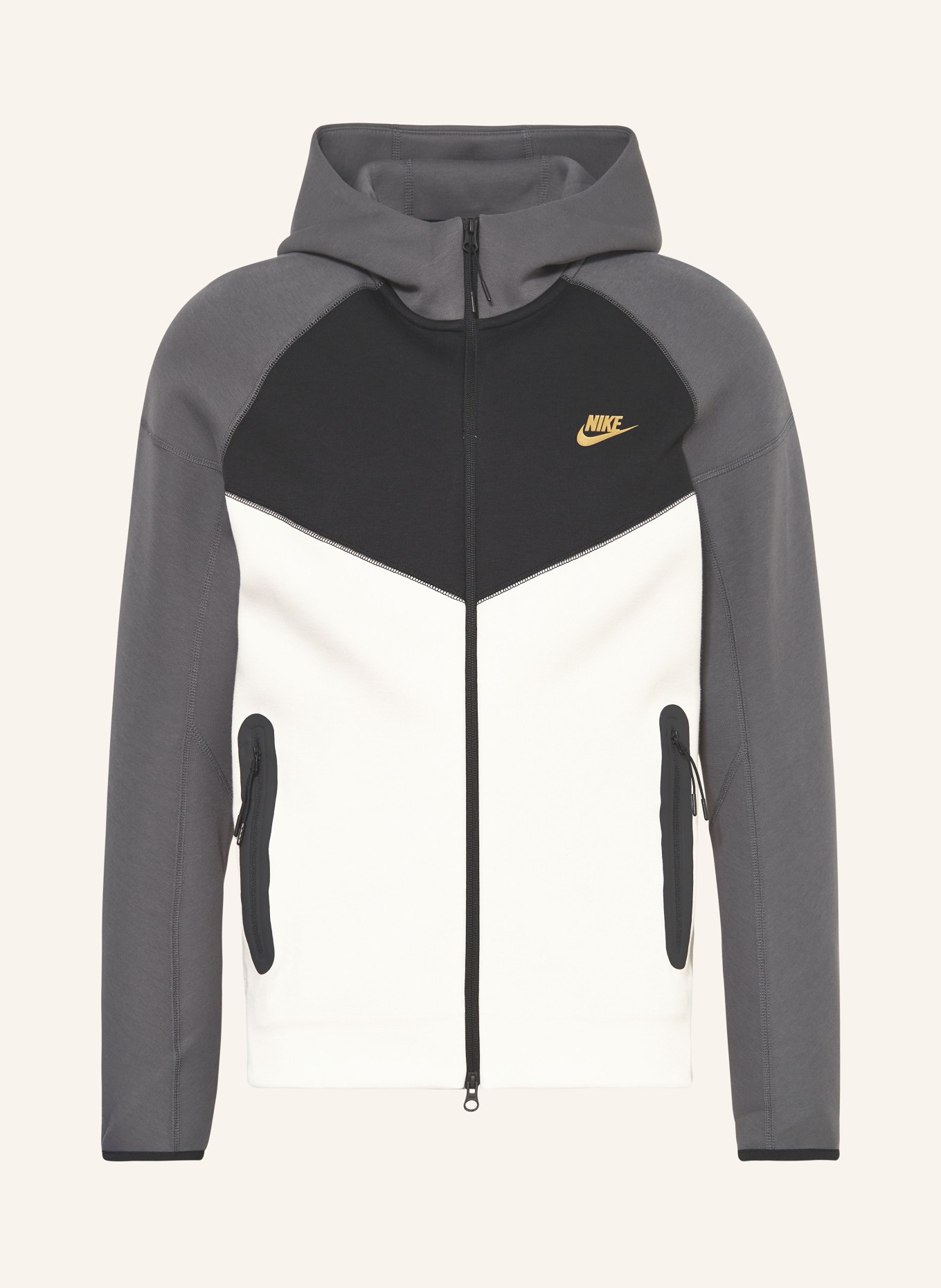 Nike Sweatjacke, Farbe: CREME/ SCHWARZ/ DUNKELGRAU (Bild 1)