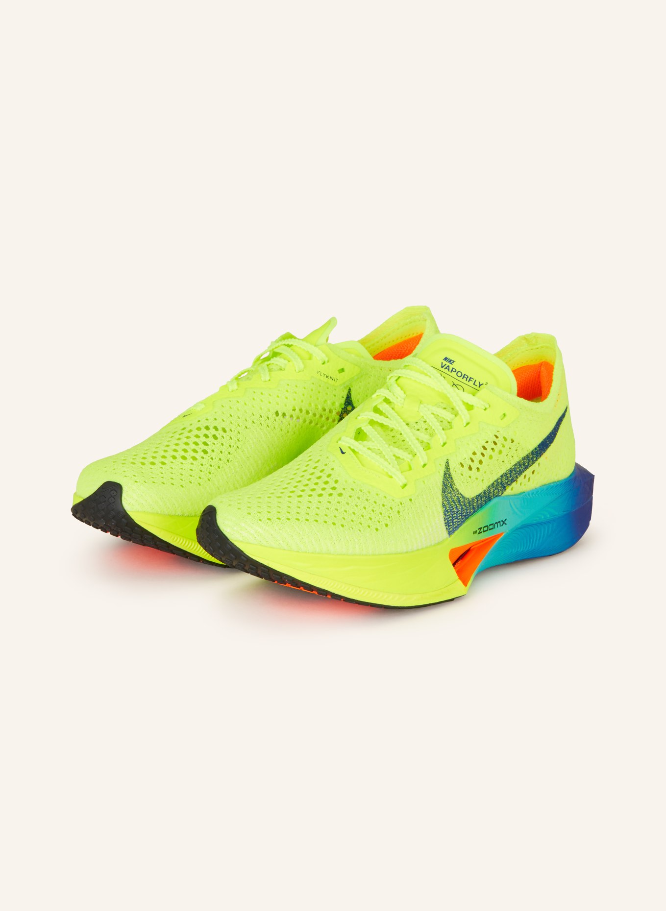 Nike Laufschuhe VAPORFLY 3, Farbe: NEONGELB/ SCHWARZ (Bild 1)