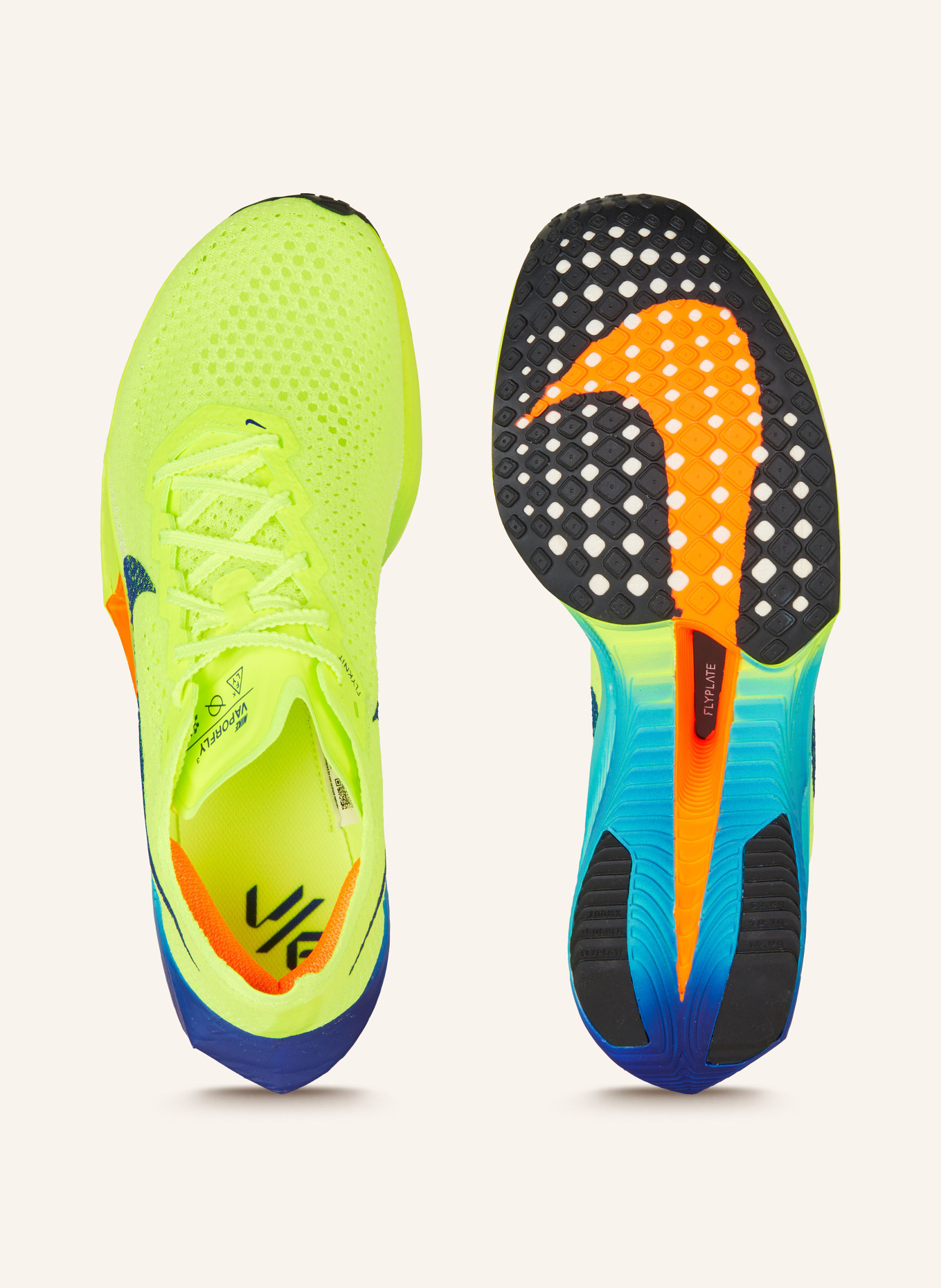 Nike Laufschuhe VAPORFLY 3, Farbe: NEONGELB/ SCHWARZ (Bild 5)