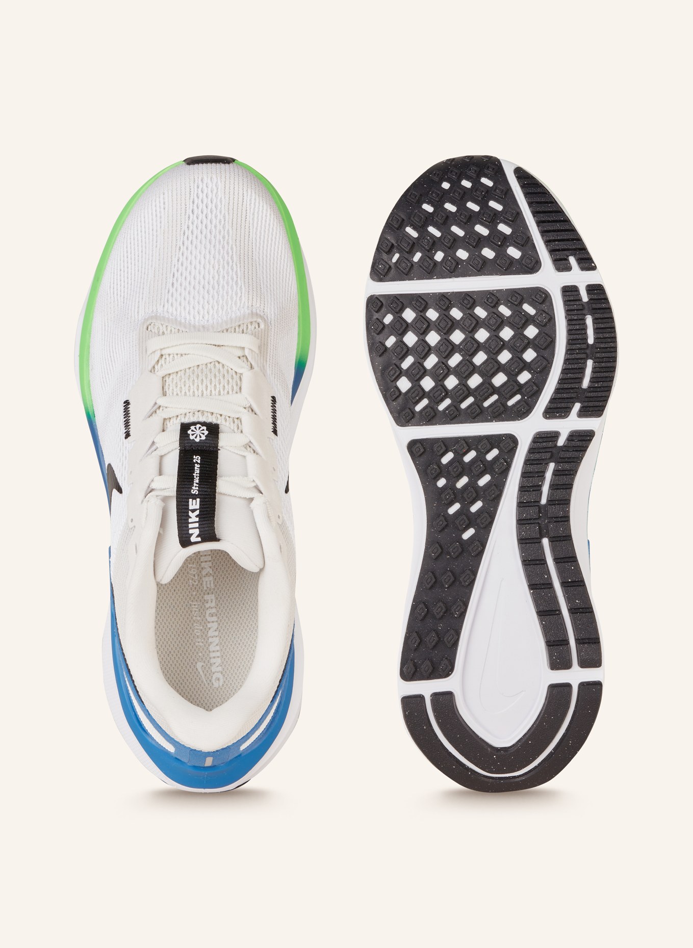 Nike Running shoes AIR ZOOM STRUCTURE 25, Color: WHITE/ BLACK/ BLUE (Image 5)
