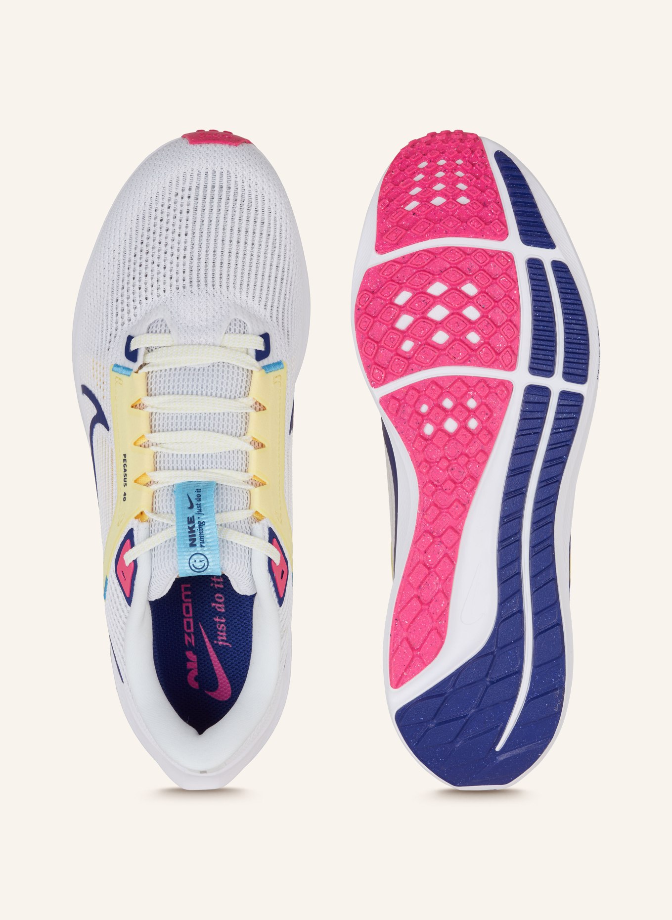 Nike Běžecké boty PEGASUS 40, Barva: BÍLÁ/ ŽLUTÁ/ MODRÁ (Obrázek 5)