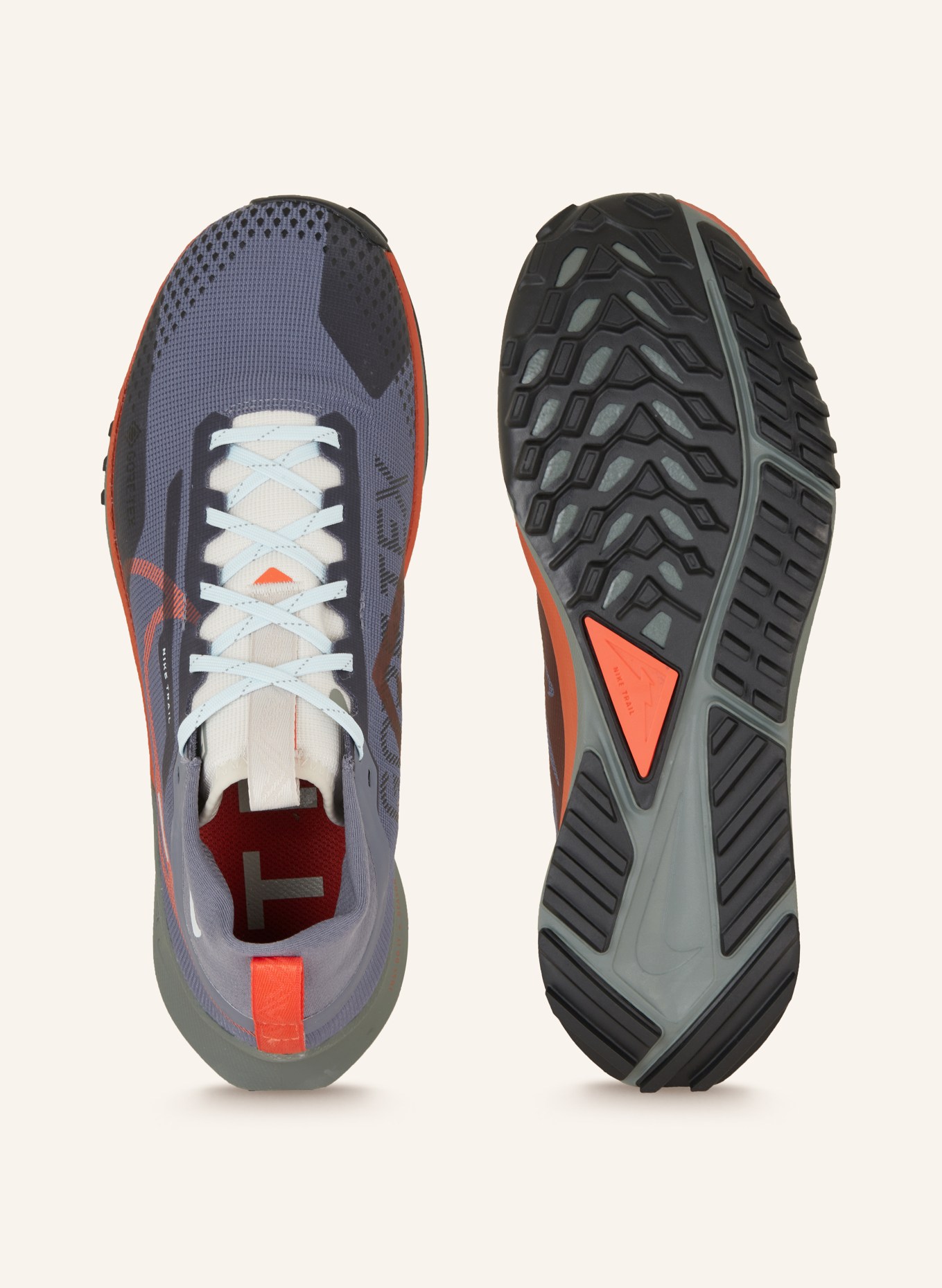 Nike Trailrunning-Schuhe PEGASUS TRAIL 4 GTX, Farbe: BLAUGRAU/ SCHWARZ/ ORANGE (Bild 5)
