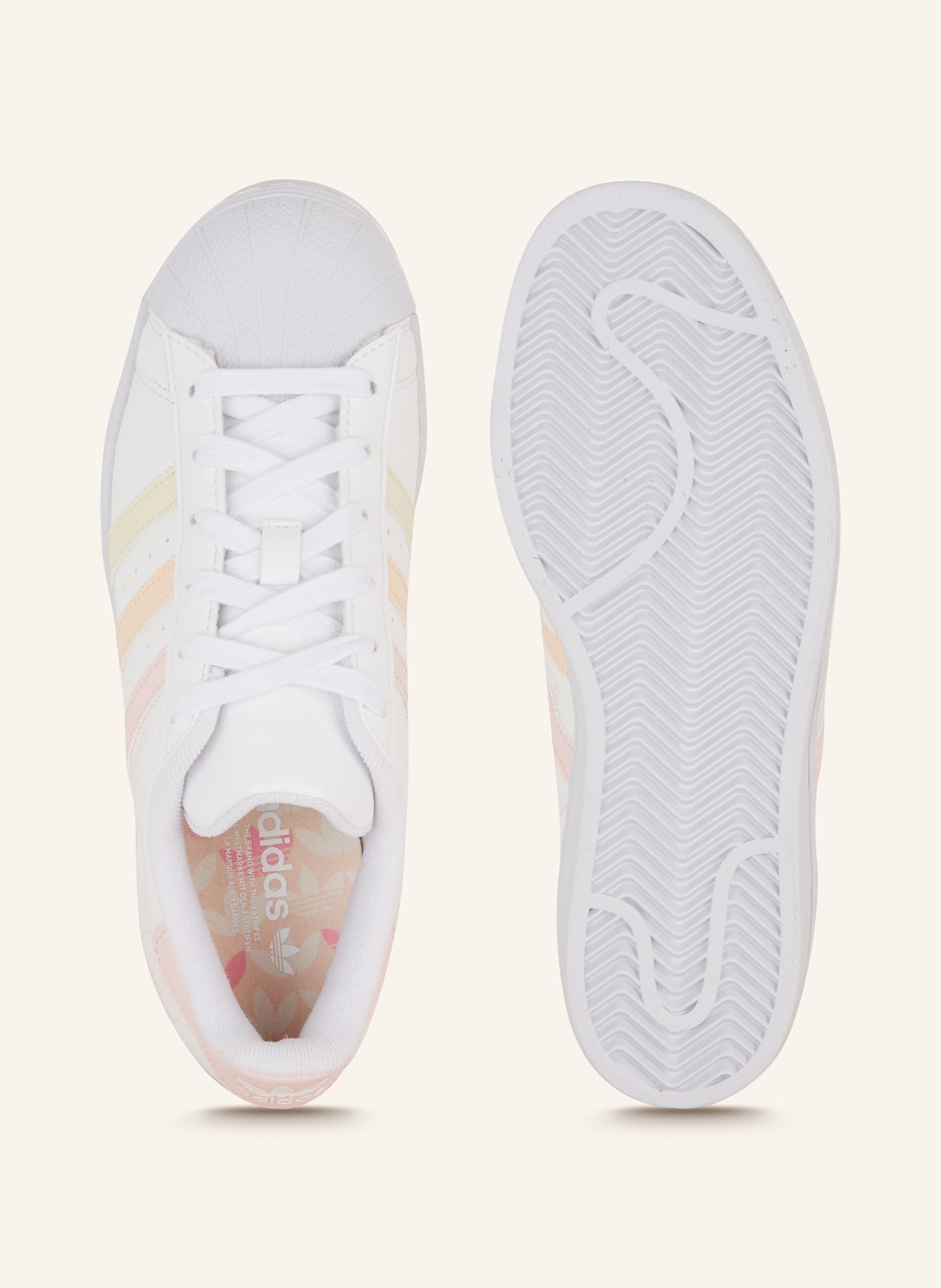 adidas Originals Sneaker SUPERSTAR, Farbe: WEISS/ ROSA/ HELLGELB (Bild 5)