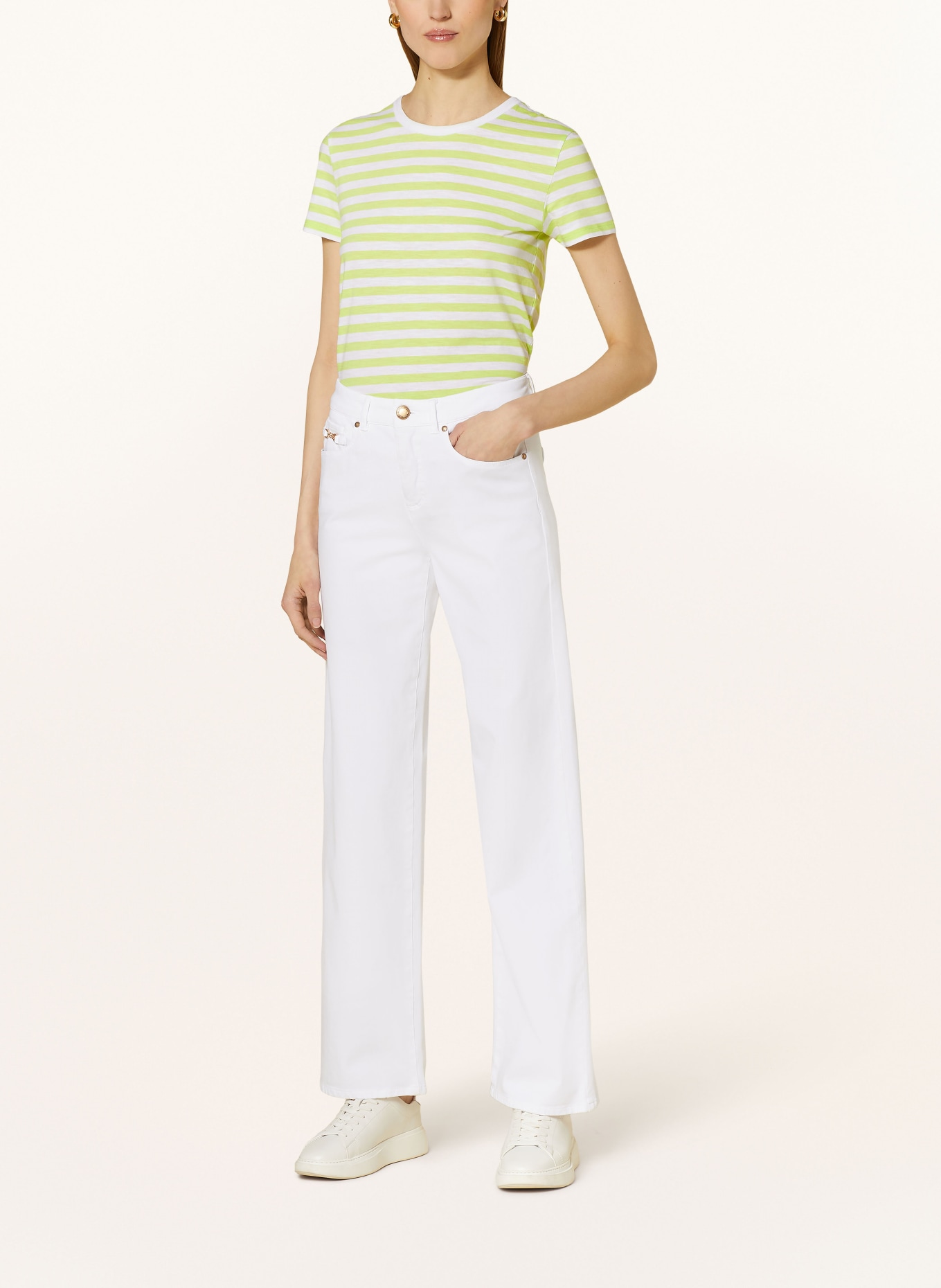 BOSS T-shirt ESLA, Color: LIGHT GREEN/ WHITE (Image 2)