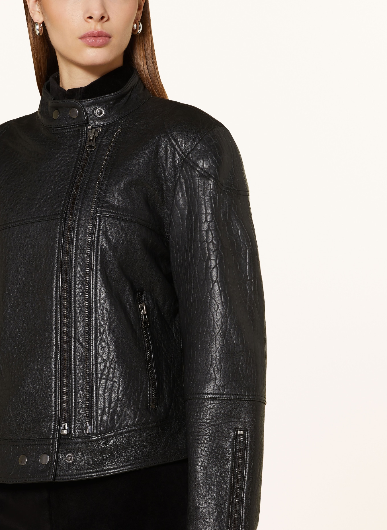 ENVELOPE 1976 Leather jacket, Color: BLACK (Image 4)