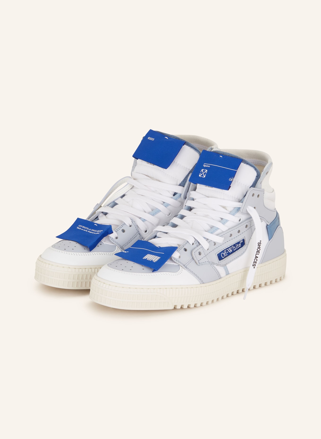 Off-White High-top sneakers 3.0 OFF COURT, Color: WHITE/ LIGHT BLUE (Image 1)