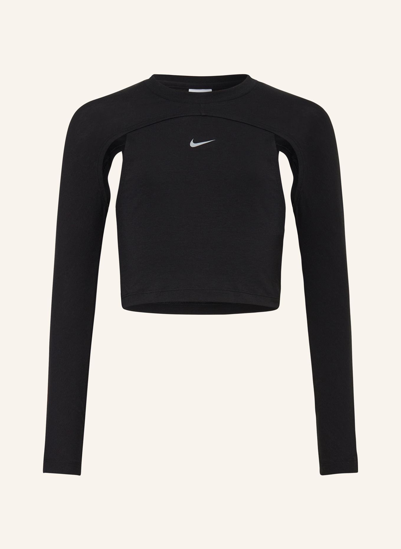 Nike Koszulka z długim rękawem z wycięciem, Kolor: CZARNY (Obrazek 1)