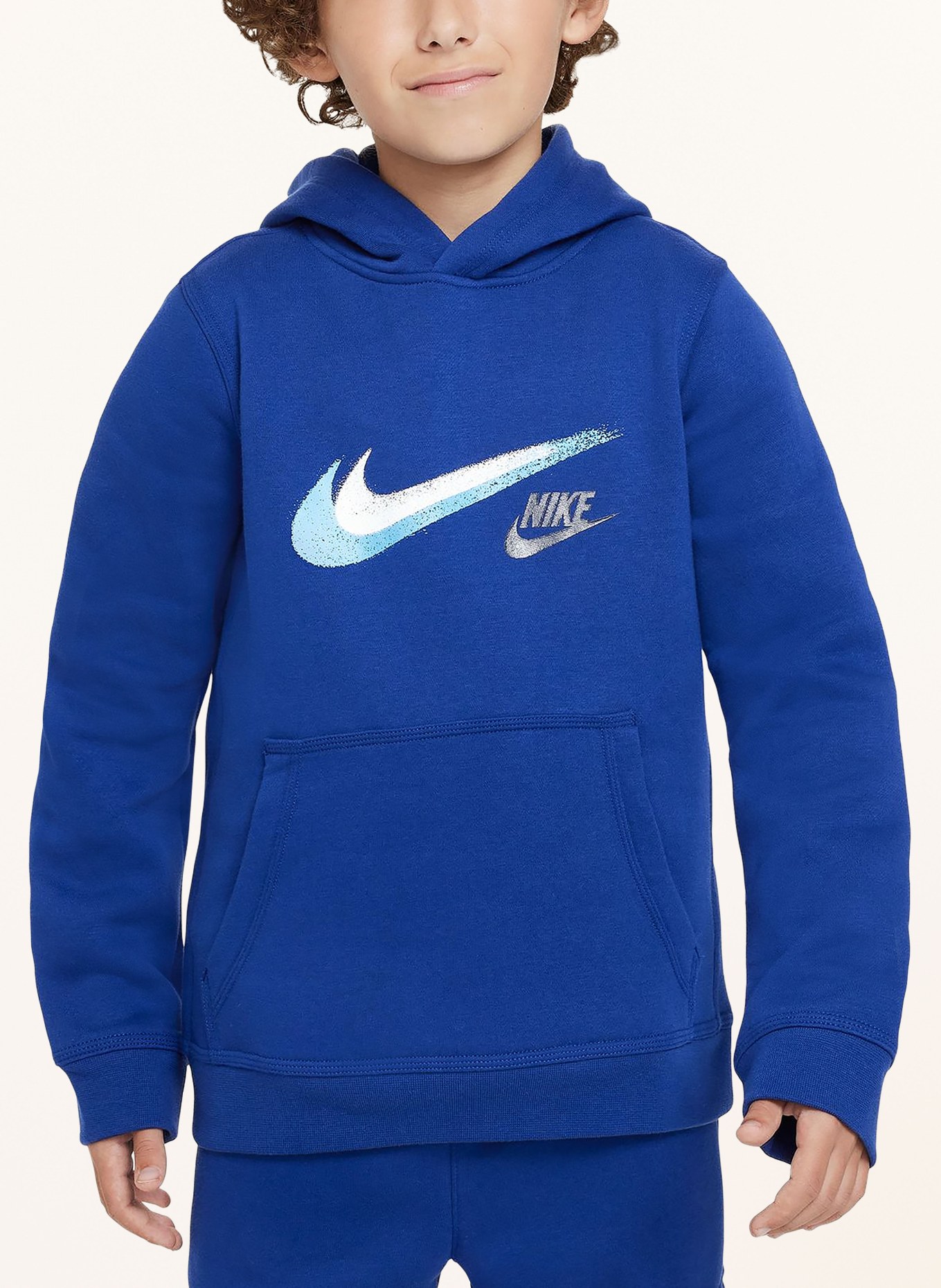 Nike Mikina s kapucí, Barva: MODRÁ (Obrázek 7)