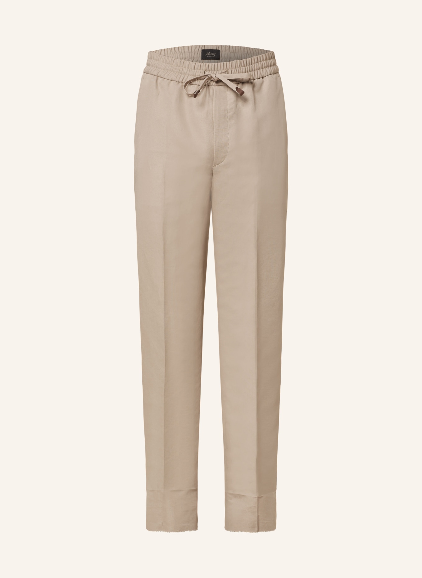 Brioni Trousers ASOLO in jogger style with linen, Color: BEIGE (Image 1)