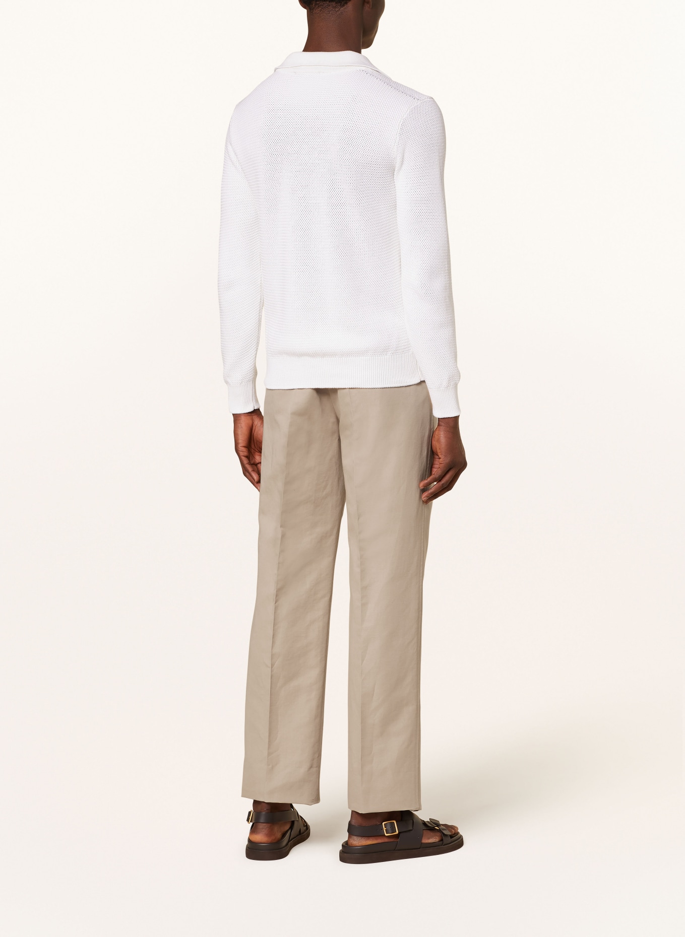 Brioni Trousers ASOLO in jogger style with linen, Color: BEIGE (Image 3)