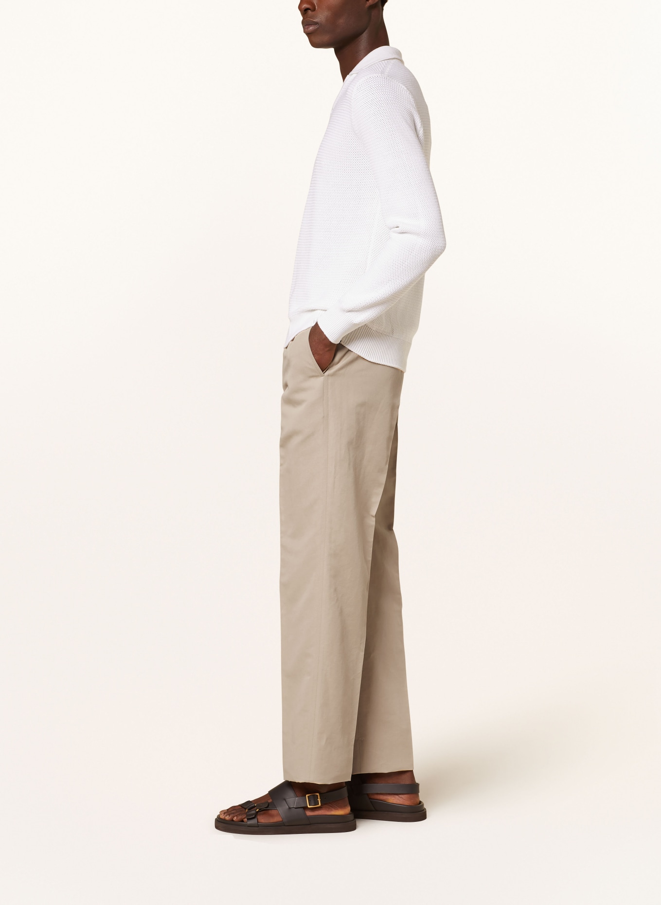 Brioni Trousers ASOLO in jogger style with linen, Color: BEIGE (Image 4)