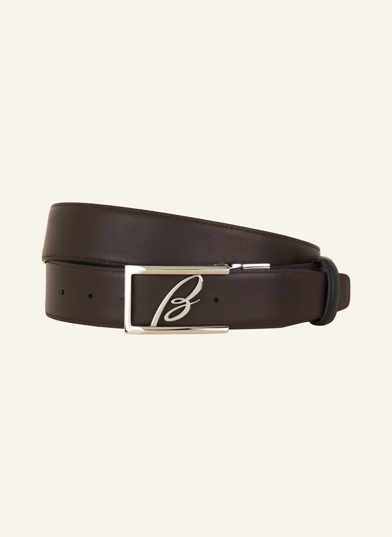 Brioni Reversible leather belt, Color: BLACK/ DARK BROWN (Image 2)
