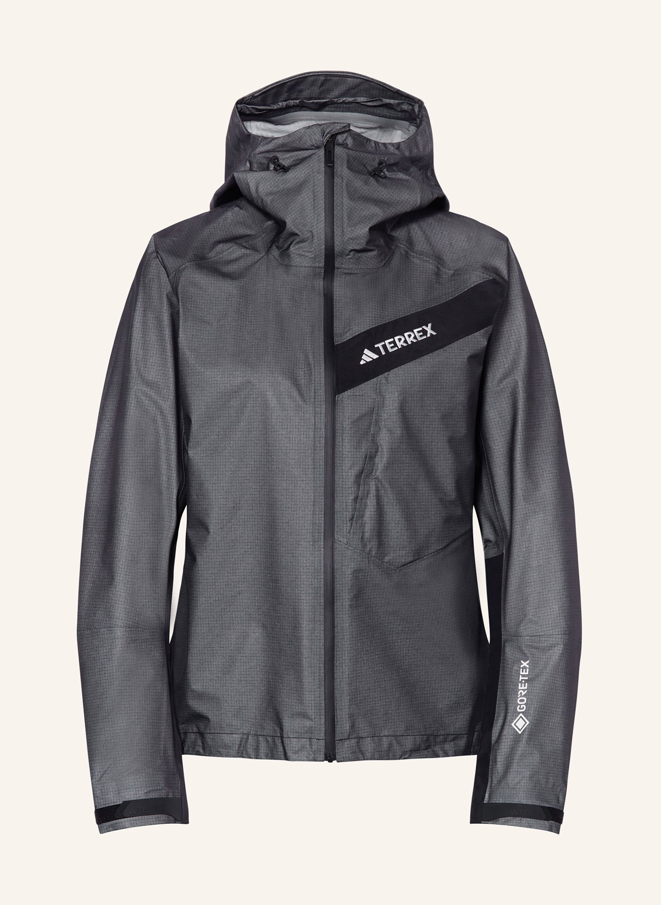 adidas TERREX Rain jacket TERREX TECHROCK LIGHT GTX ACTIVE, Color: DARK GRAY (Image 1)