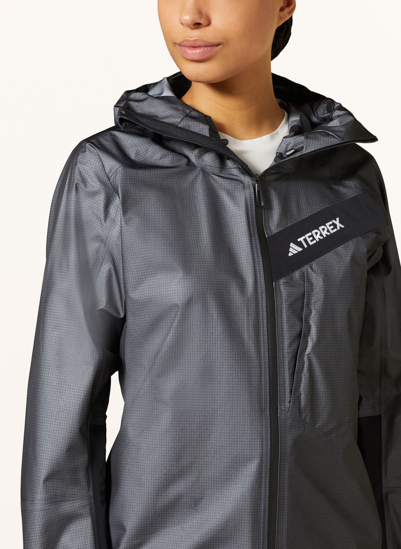 adidas TERREX Rain jacket TERREX TECHROCK LIGHT GTX ACTIVE, Color: DARK GRAY (Image 5)