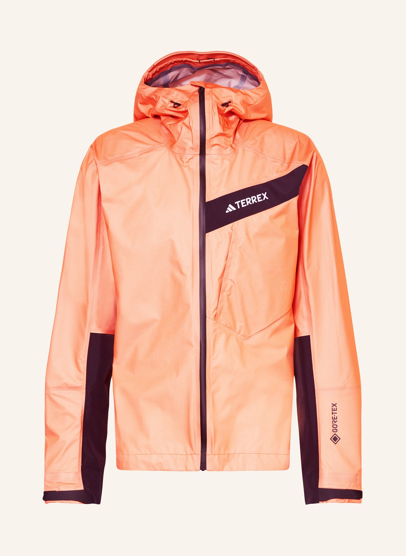 adidas TERREX Rain jacket TERREX TECHROCK GORE TEX ACTIVE, Color: ORANGE (Image 1)