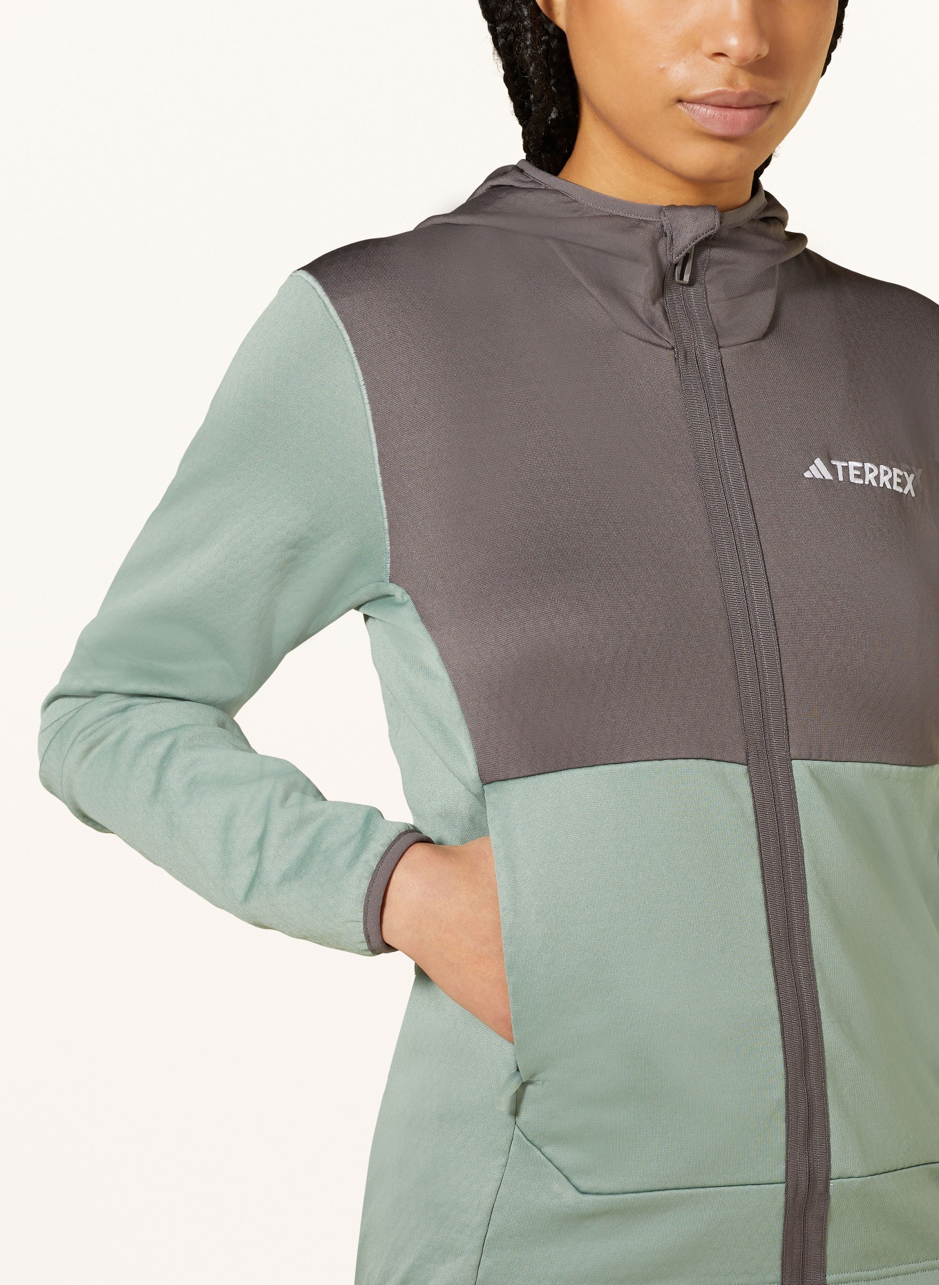 adidas TERREX Mid-layer jacket TERREX XPERIOR LIGHT, Color: LIGHT GREEN/ GRAY (Image 5)